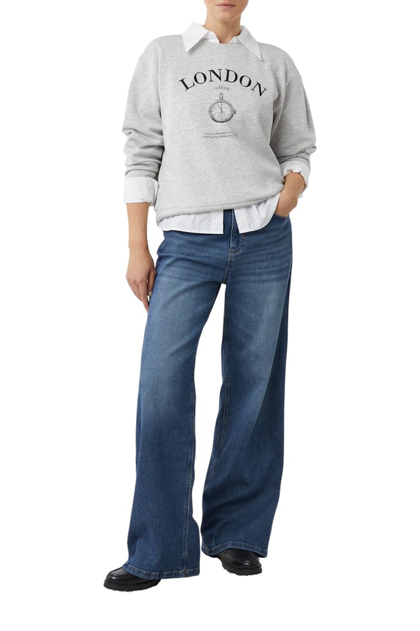 COMMA SWEATSHIRTS LIGHT GREY 4