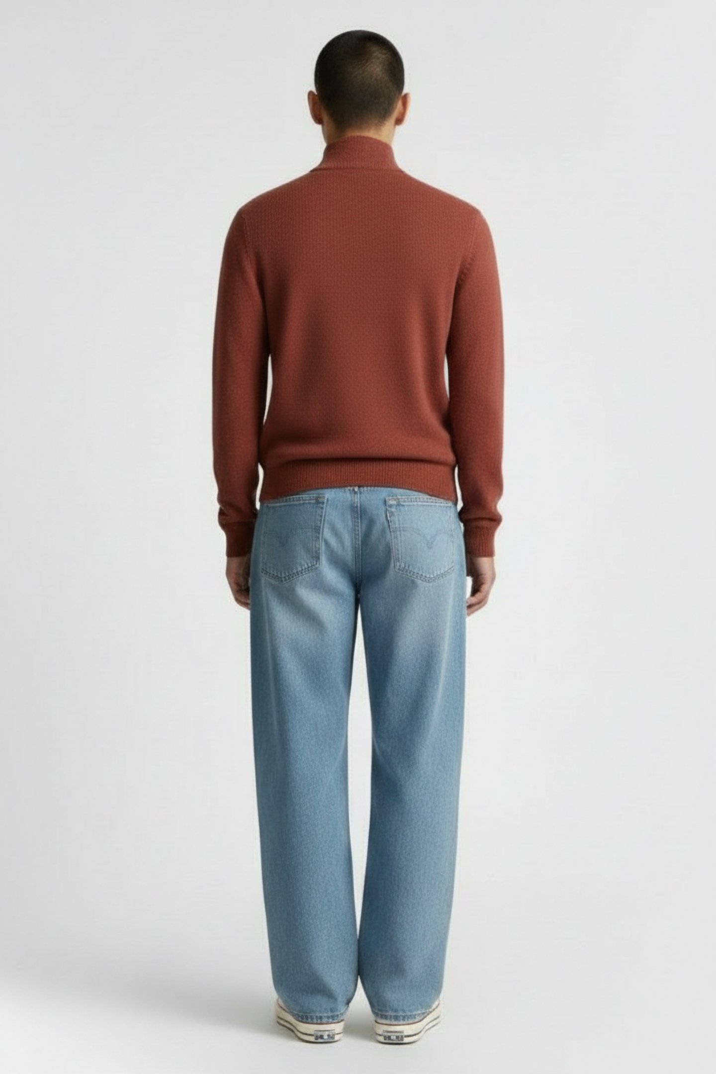 NEWPORT ZIP NECK KNIT MID RED 2