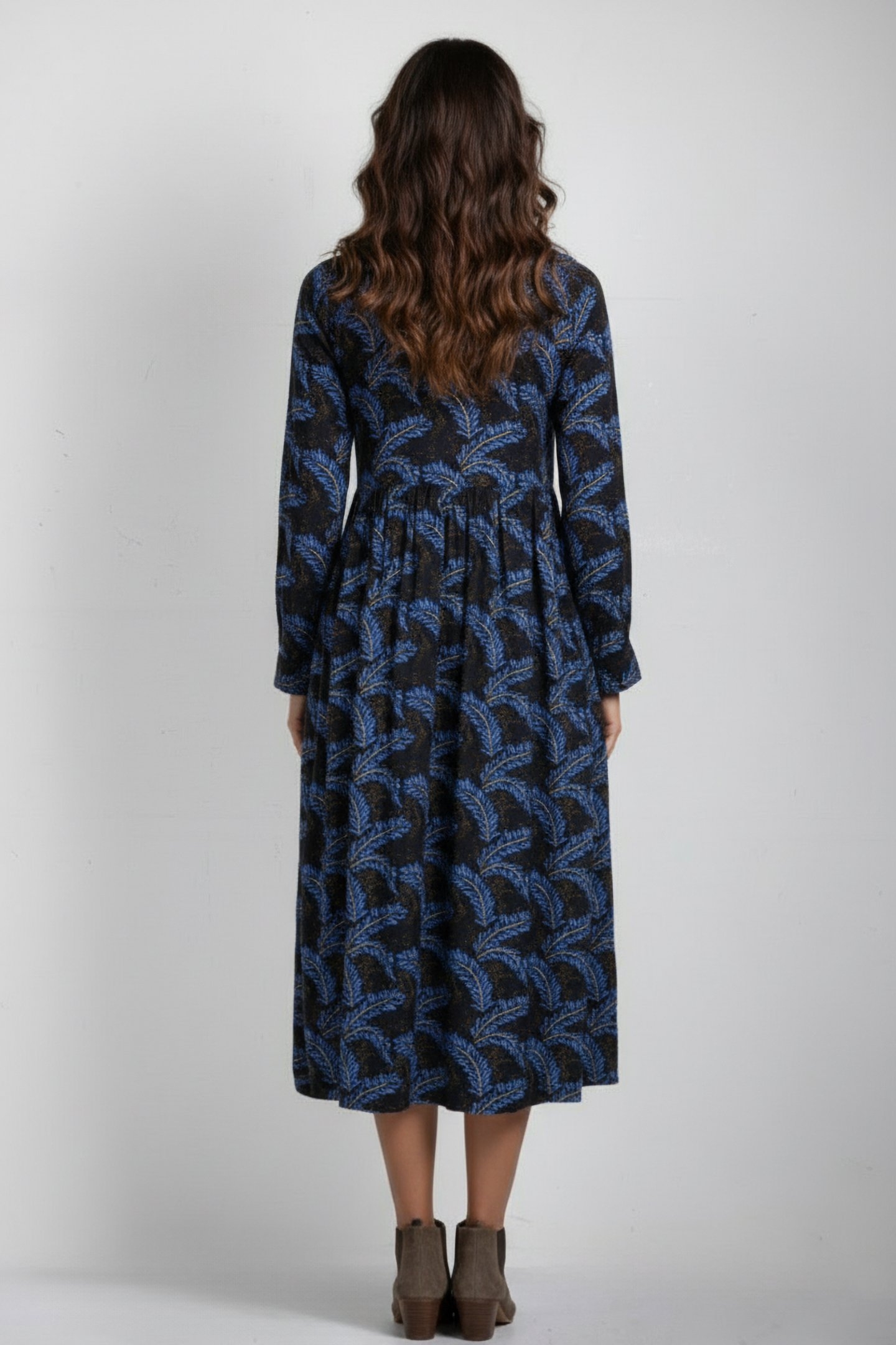 ELISA MIDI DRESSS NAVY PRINT 2