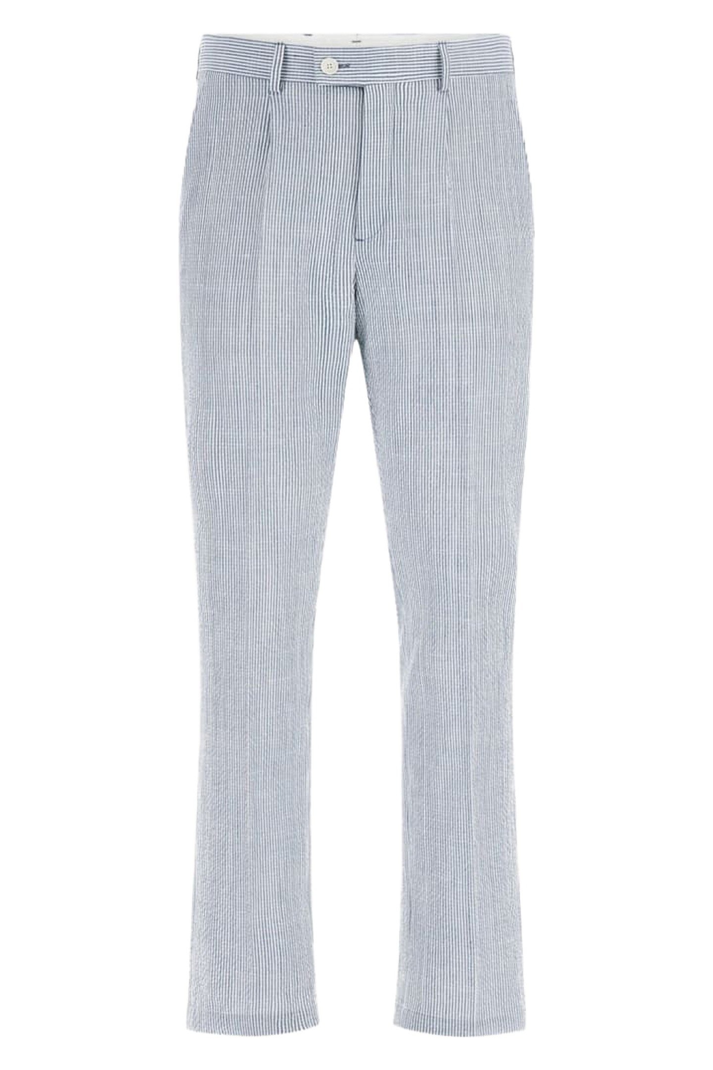 MAX PLEATED REG CHIN WHITE/BLUE STRIPES 4