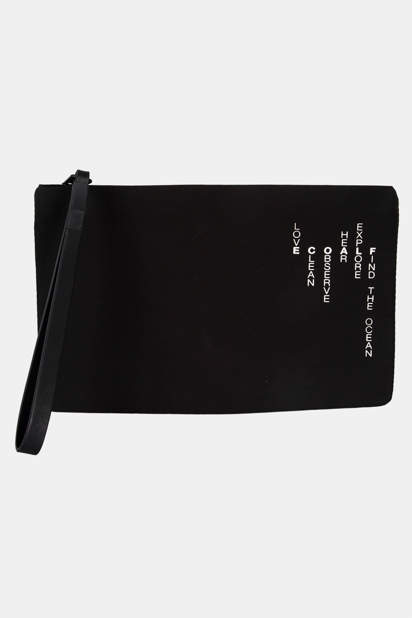 LUPITAALF CLUTCH W/ MESSAGE BLACK 1