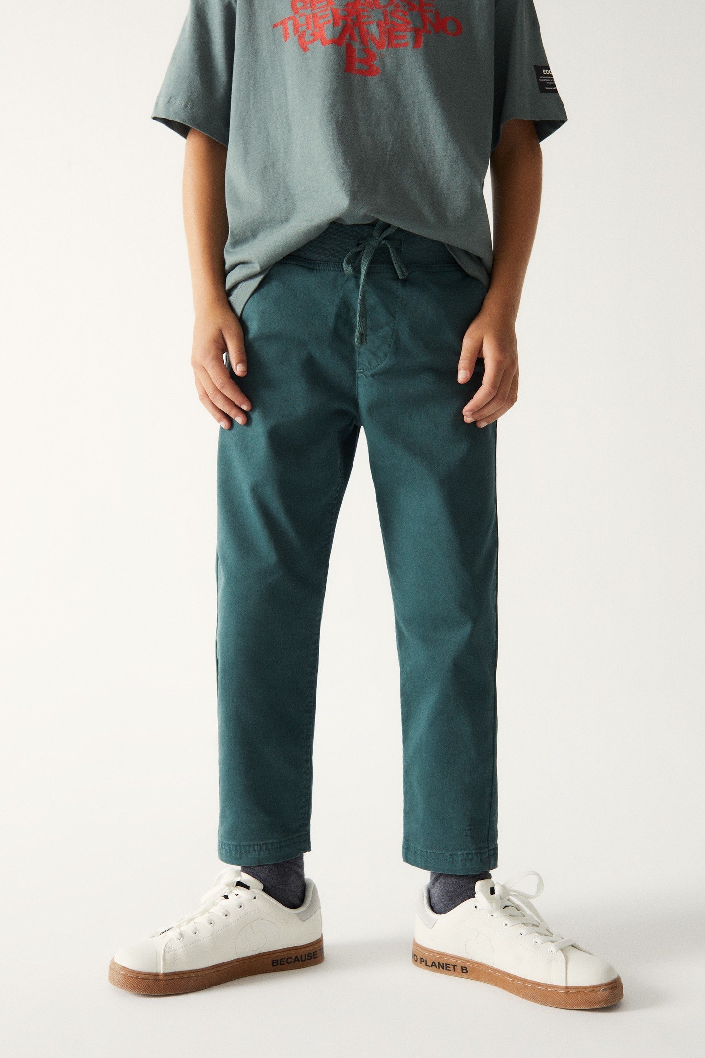 BOYS CHINORIBALF PANTS URBAN GREEN 1