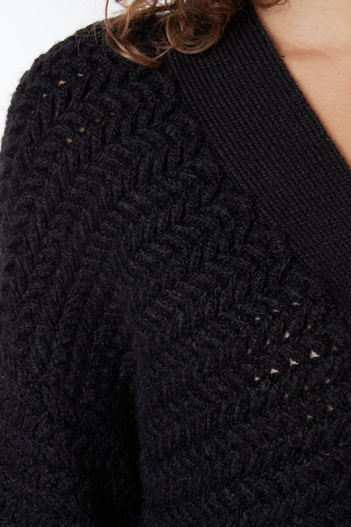 CARDIGAN SHORT ZZ KNIT BLACK 5