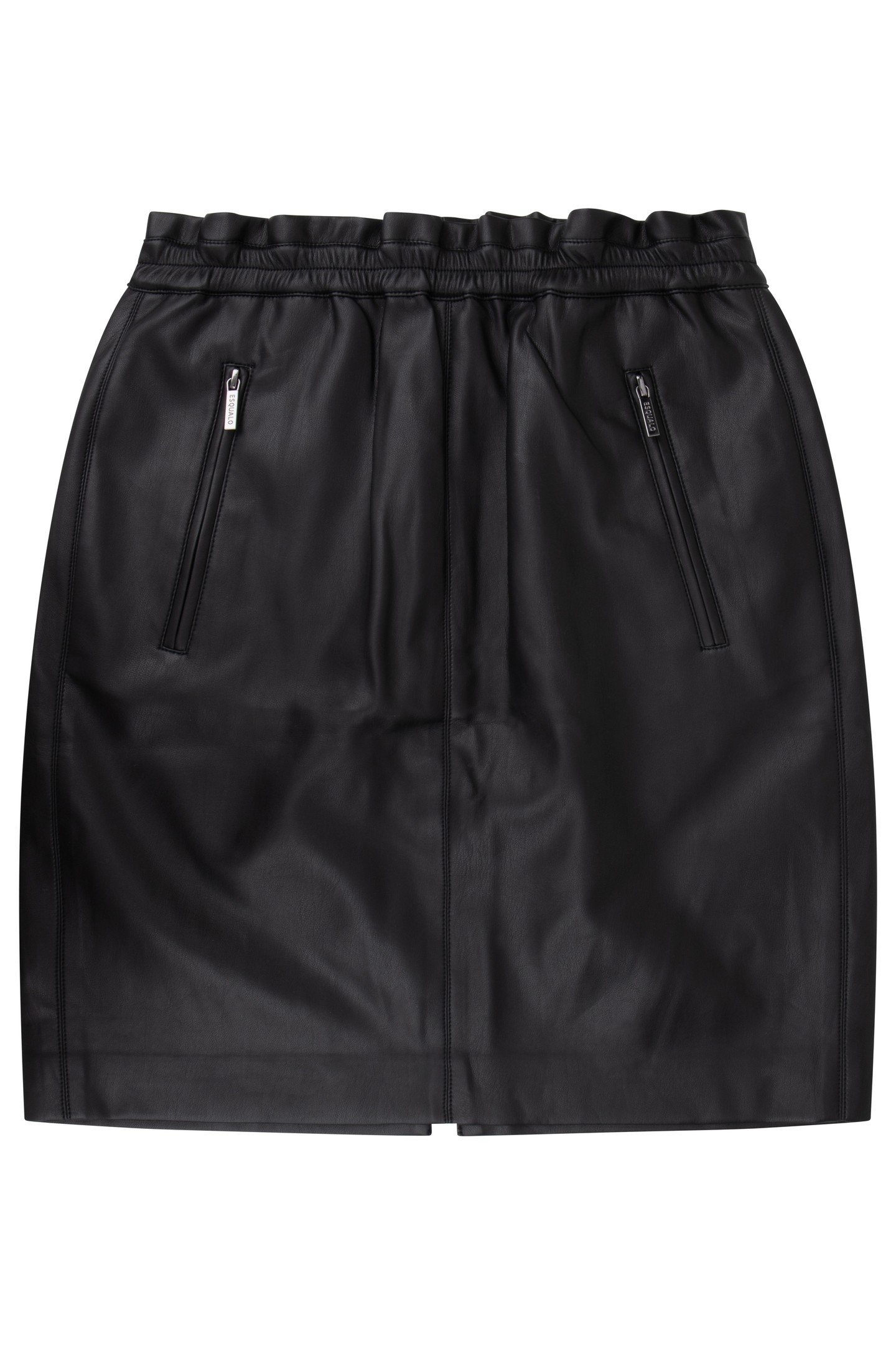 SKIRT JOGGER ZIPPER SHORT PU BLACK 1