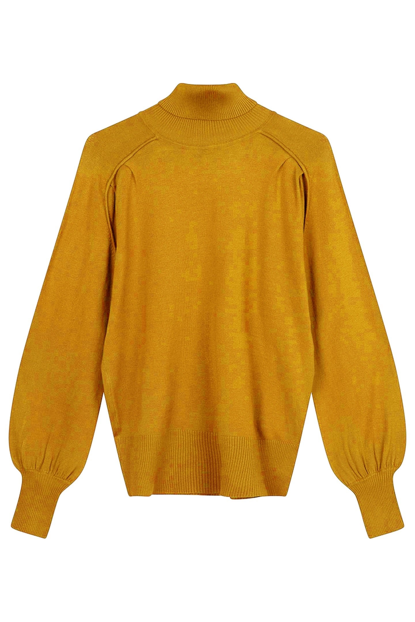 SWEATER BASIC PLEATS COL MUSTARD 1