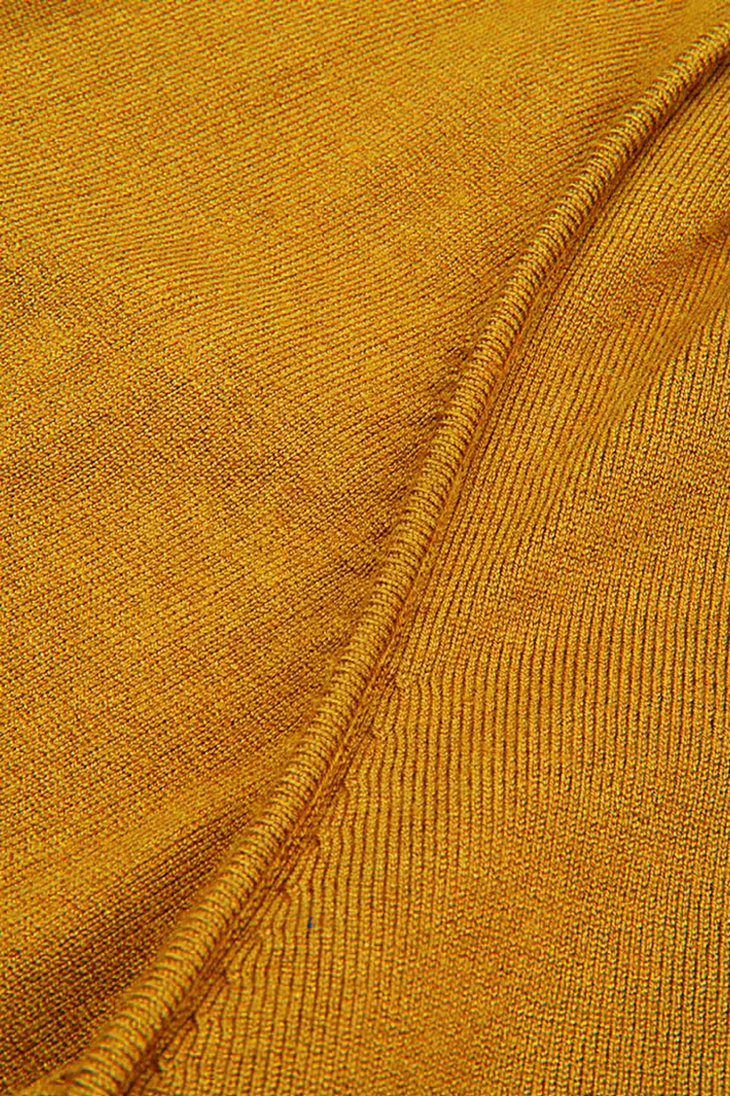 SWEATER BASIC PLEATS COL MUSTARD 2