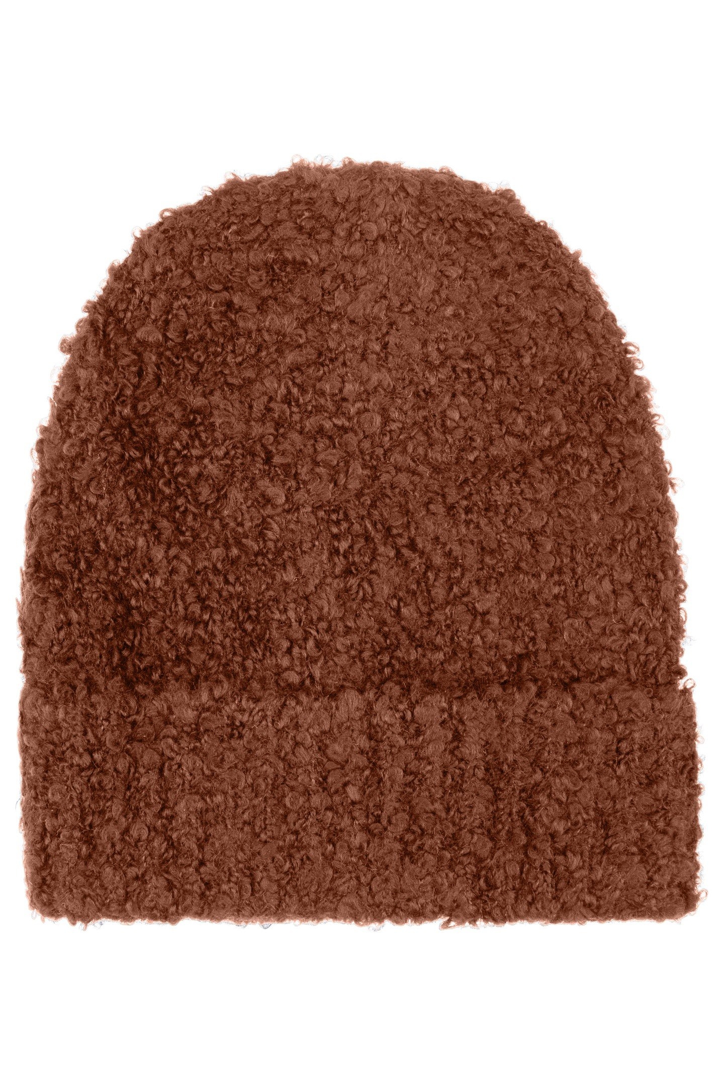 BEANIE BOUCLE KNIT BROWN 1