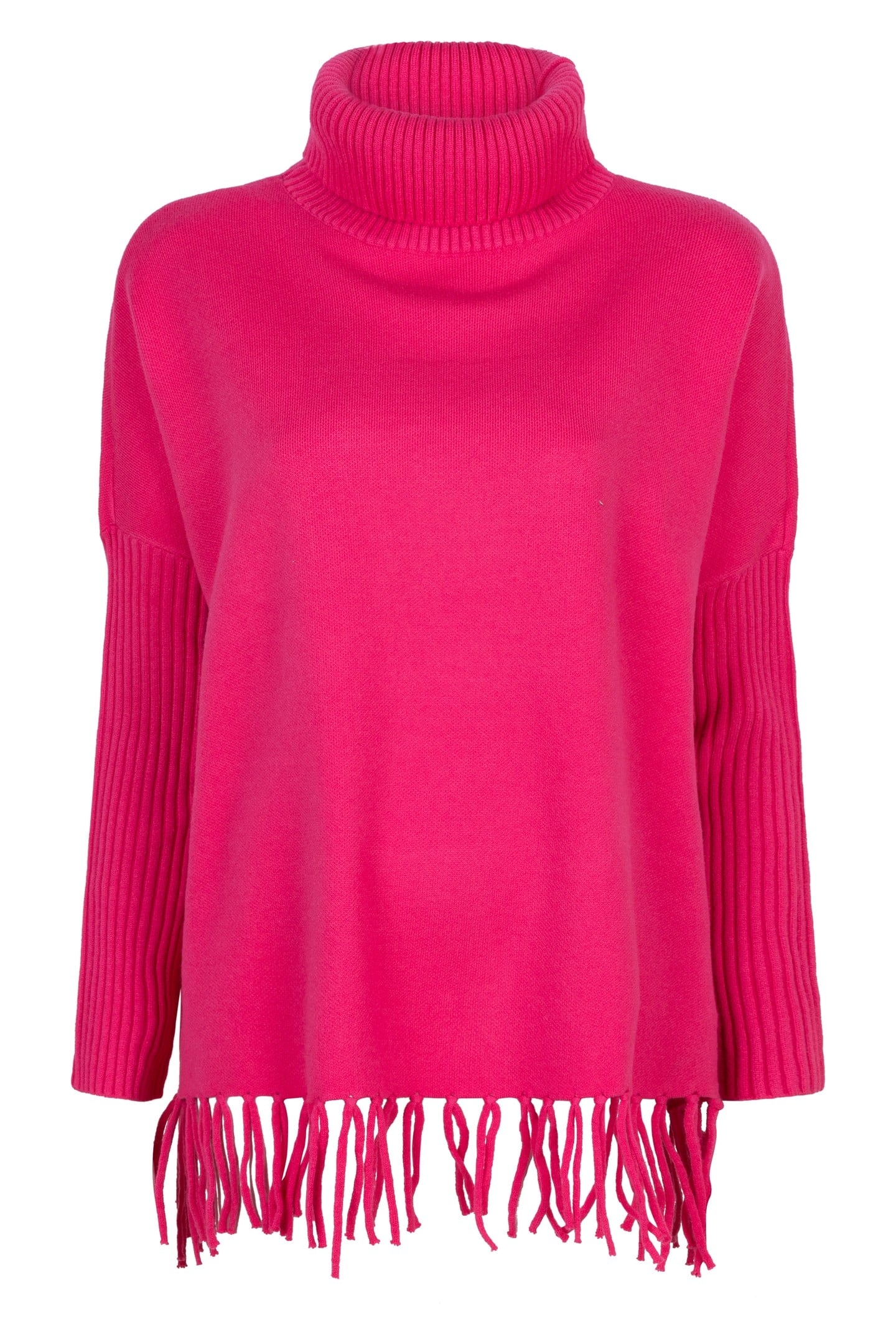 SWEATER COL FRINGES FUCHSIA 5