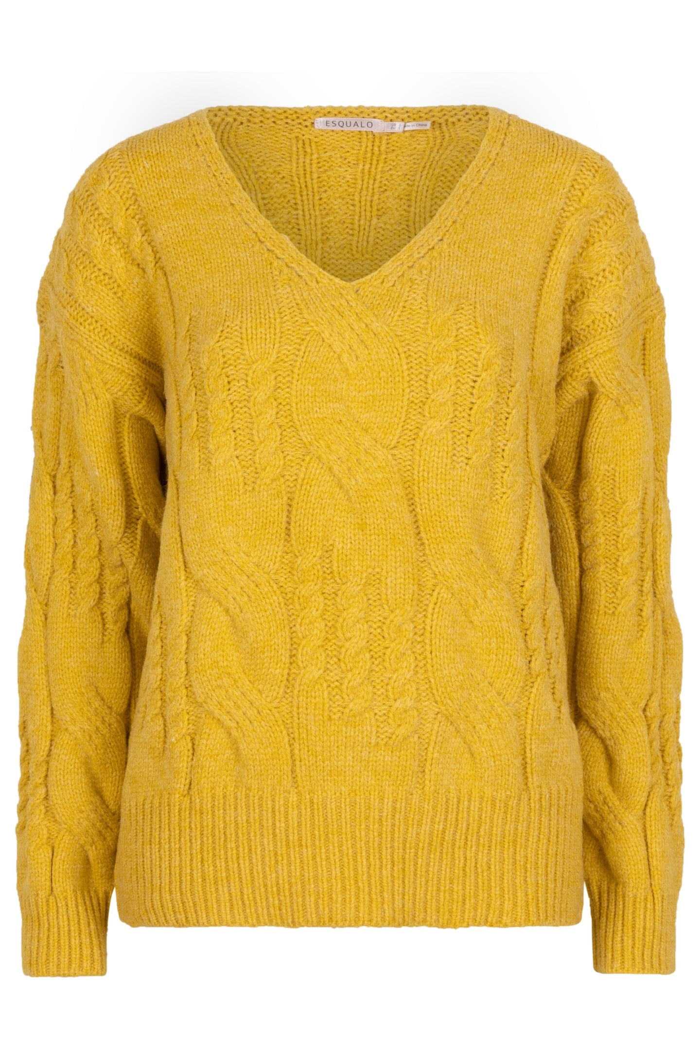 SWEATER CABLES V-NECK WARM OLIVE 4