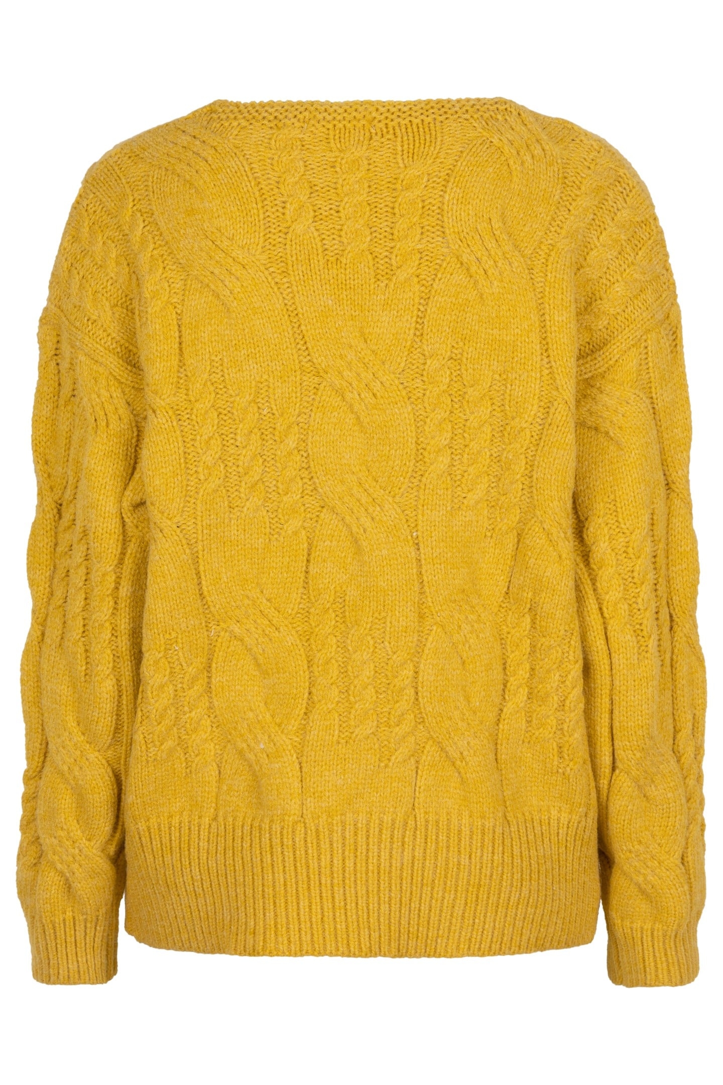 SWEATER CABLES V-NECK WARM OLIVE 5