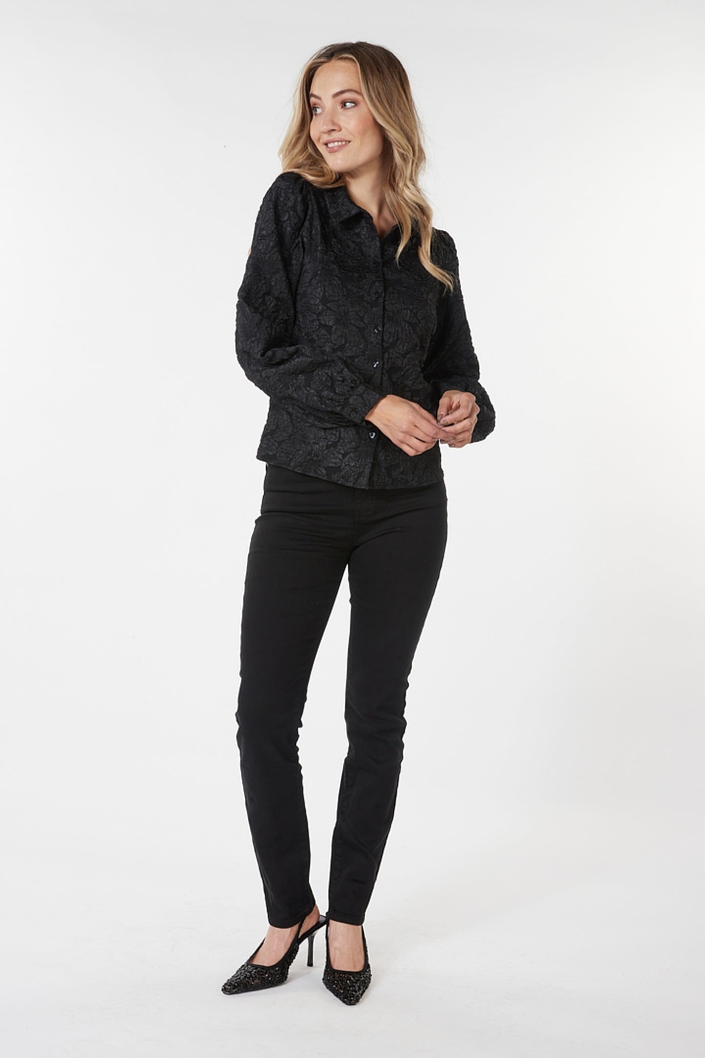 TROUSERS COLORED DENIM BLACK 1