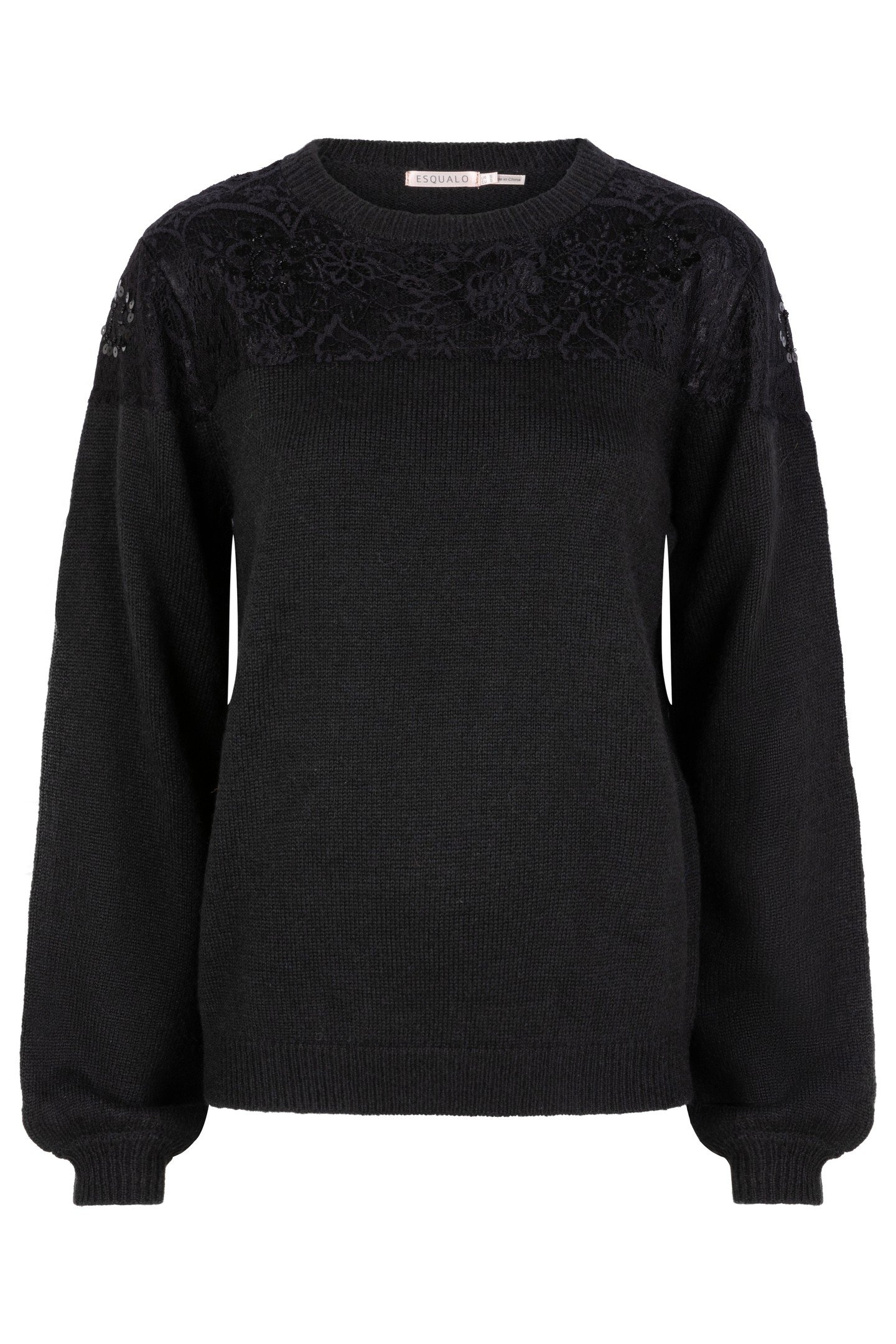 SWEATER KNIT LACE BLACK 1