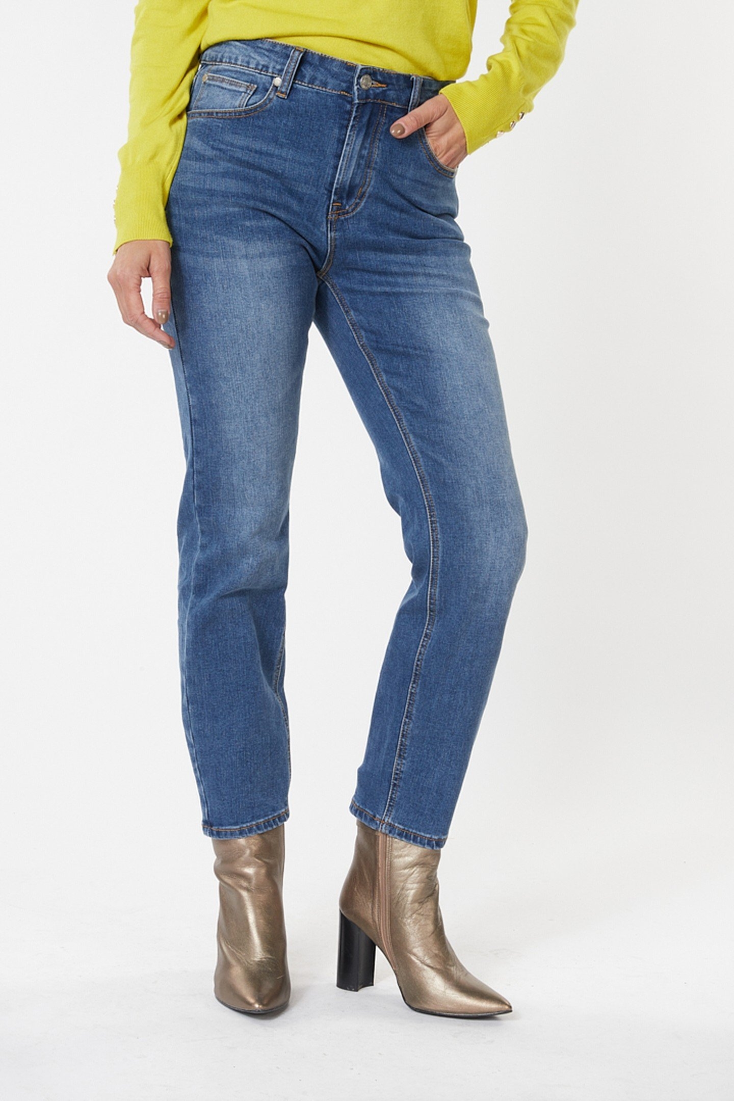 TROUSERS VINTAGE HIGH WAIST JEANS BLUE 2