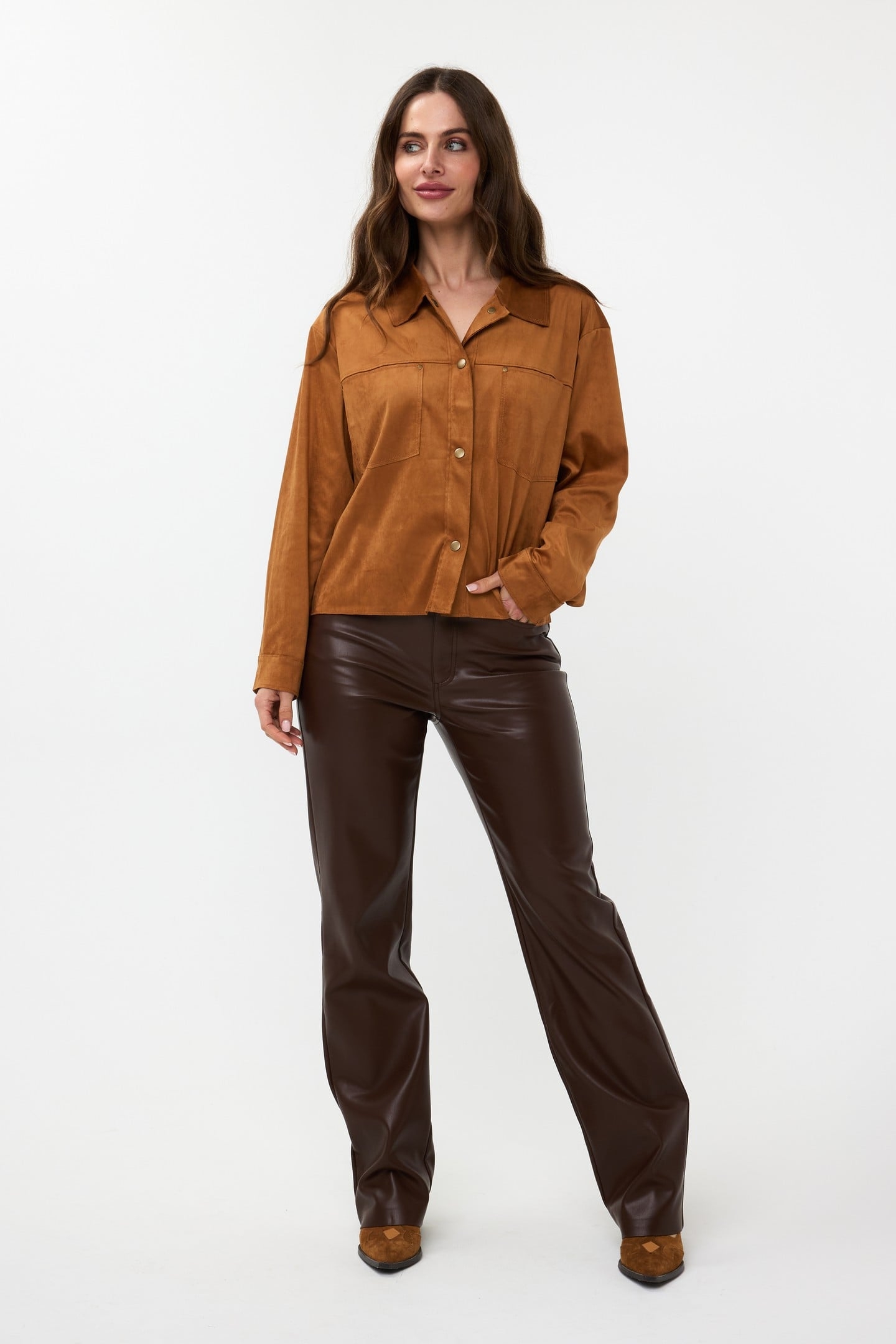 JACKET SUEDINE WIDE CAMEL 1