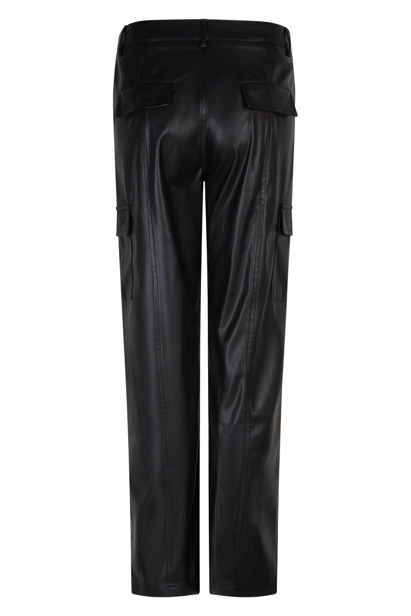 TROUSERS CARGO VEGAN LEATHER BLACK 5