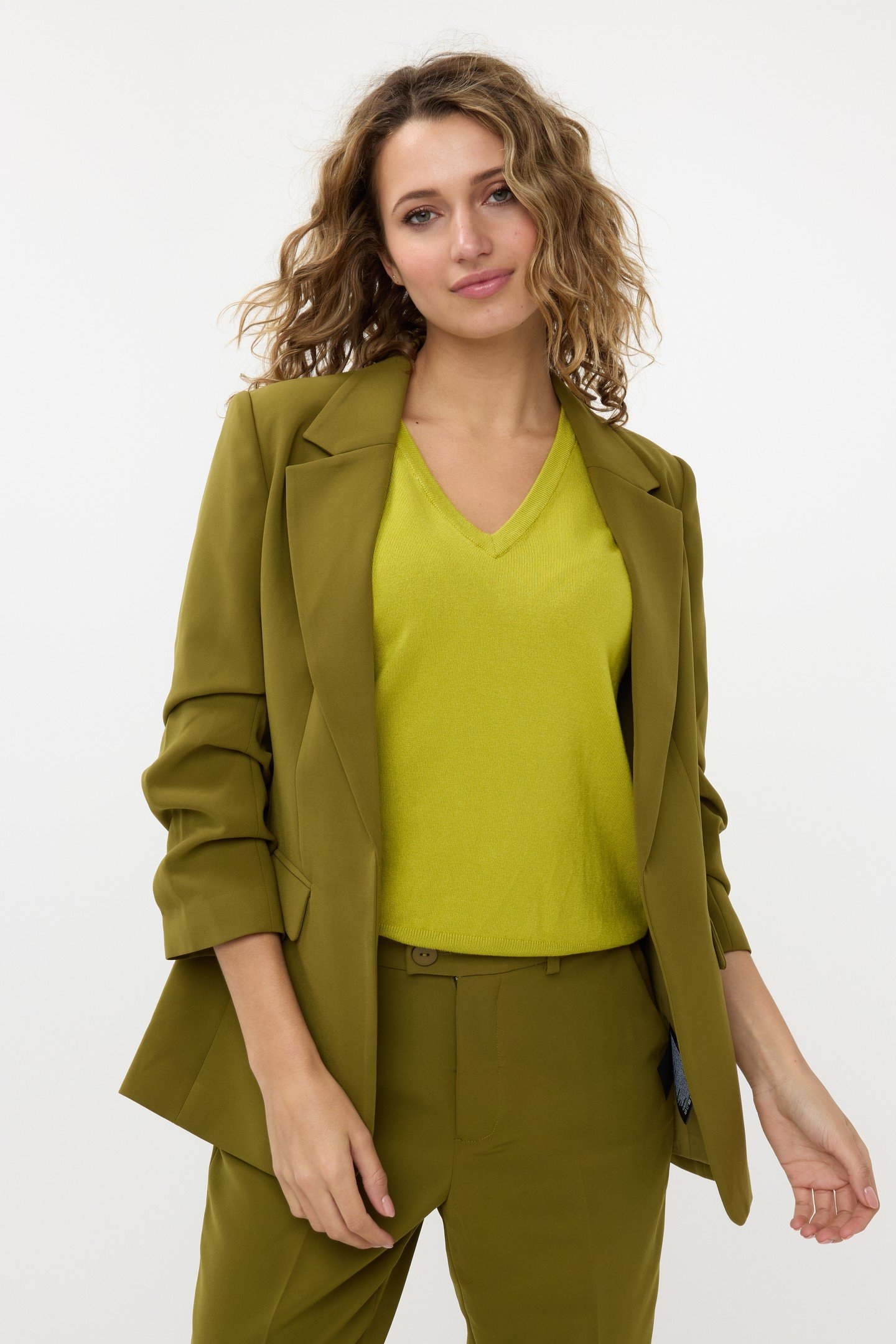 BLAZER GATHERED SLVE CITY MOSS GREEN 3