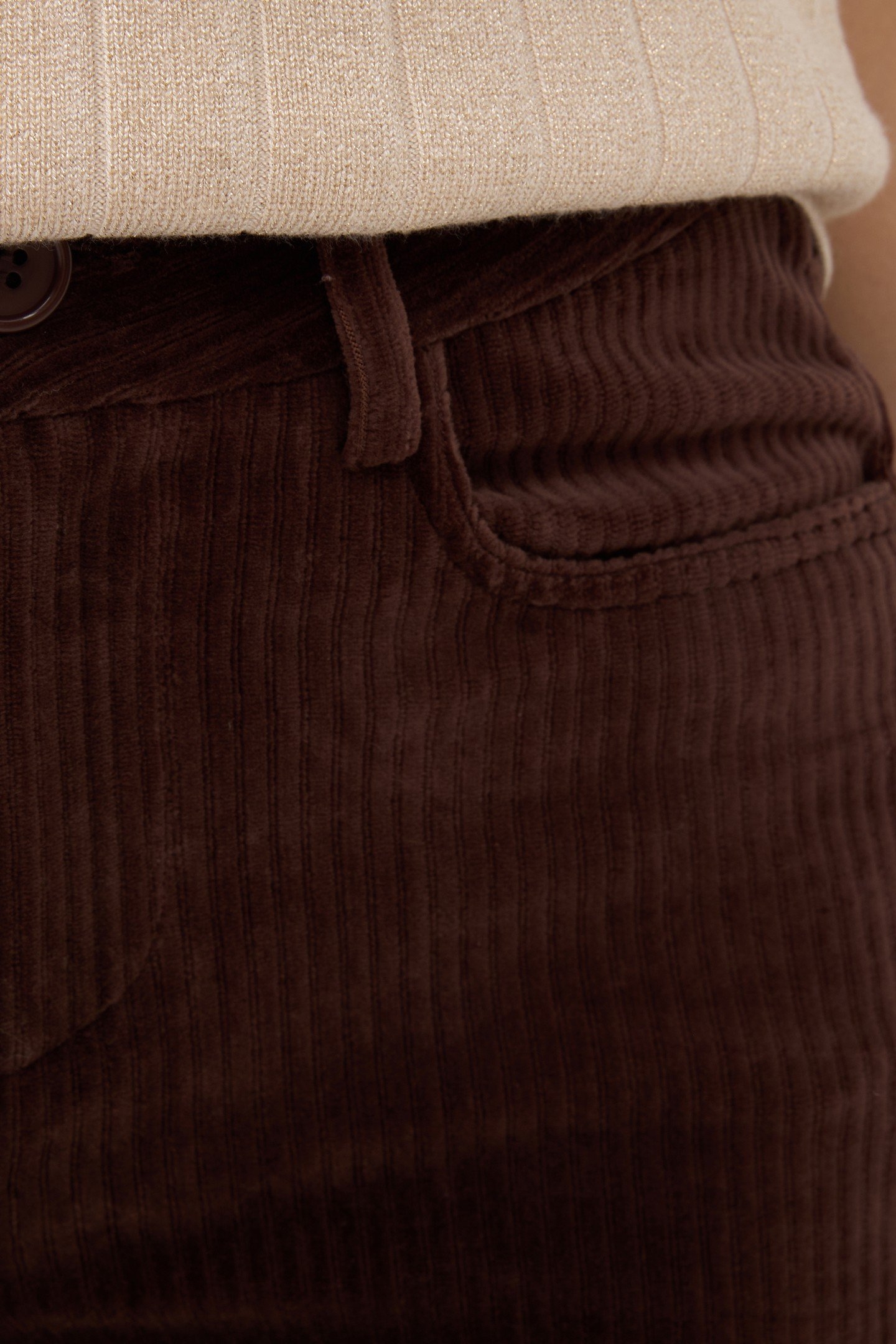 TROUSERS RIB FLAIR CHOCOLATE 5
