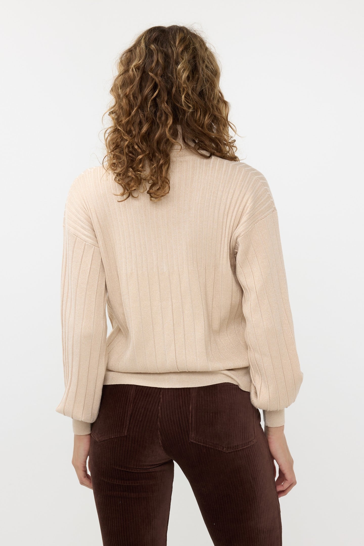 CARDIGAN RIB LUREX LIGHT SAND 3