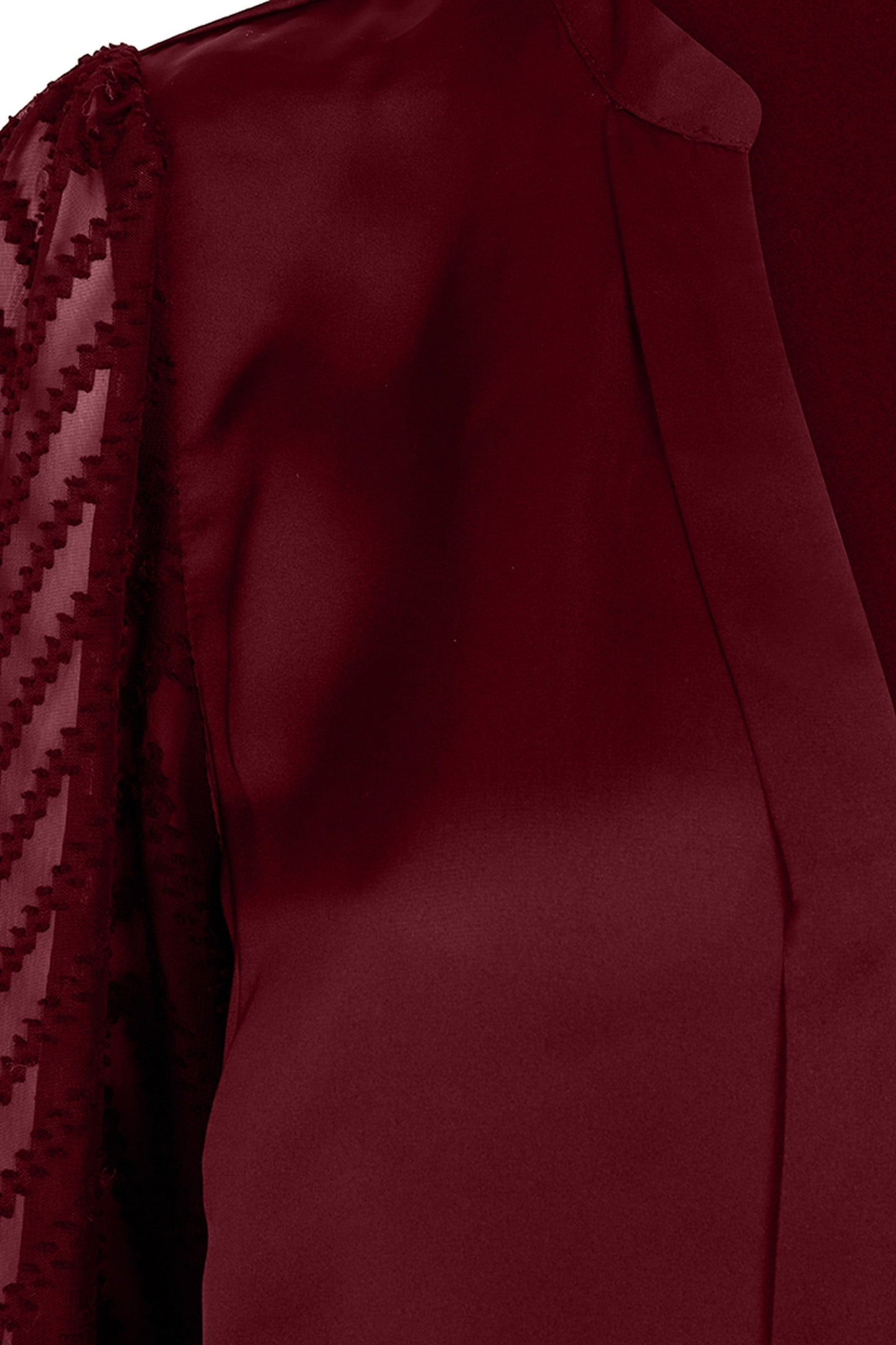 BLOUSE PLUMETIS ZIGZAG SLEEVE WINE RED 3