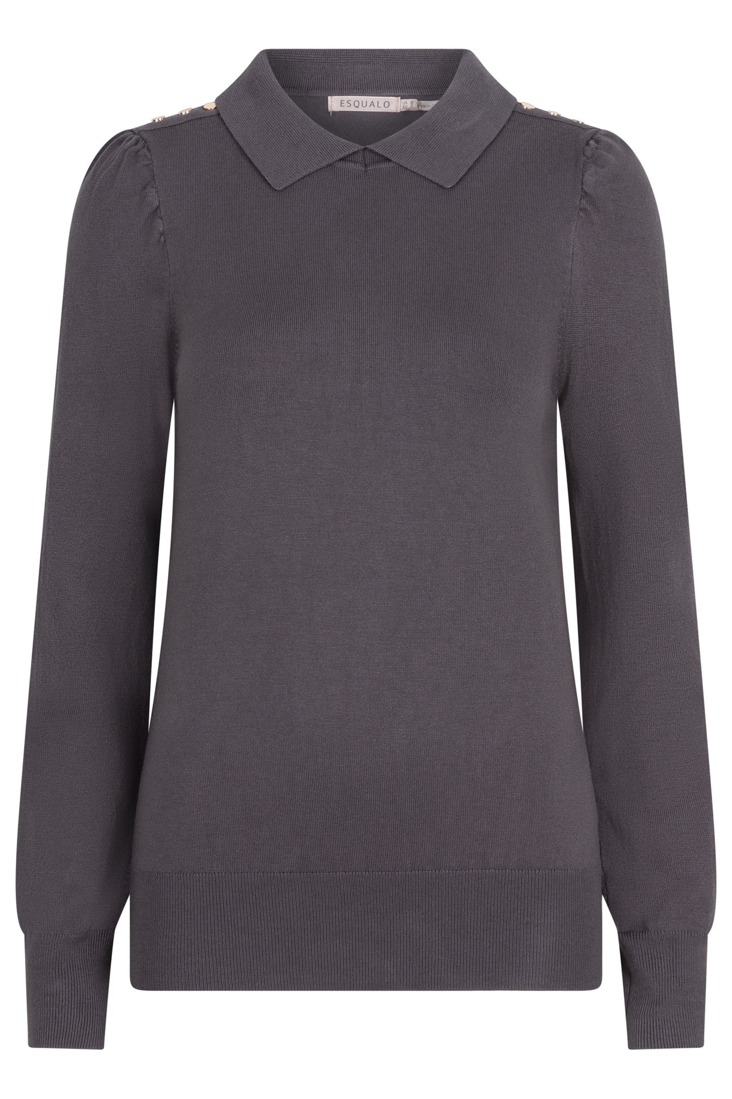 SWEATER COLLAR BASIC KNIT GREY 4