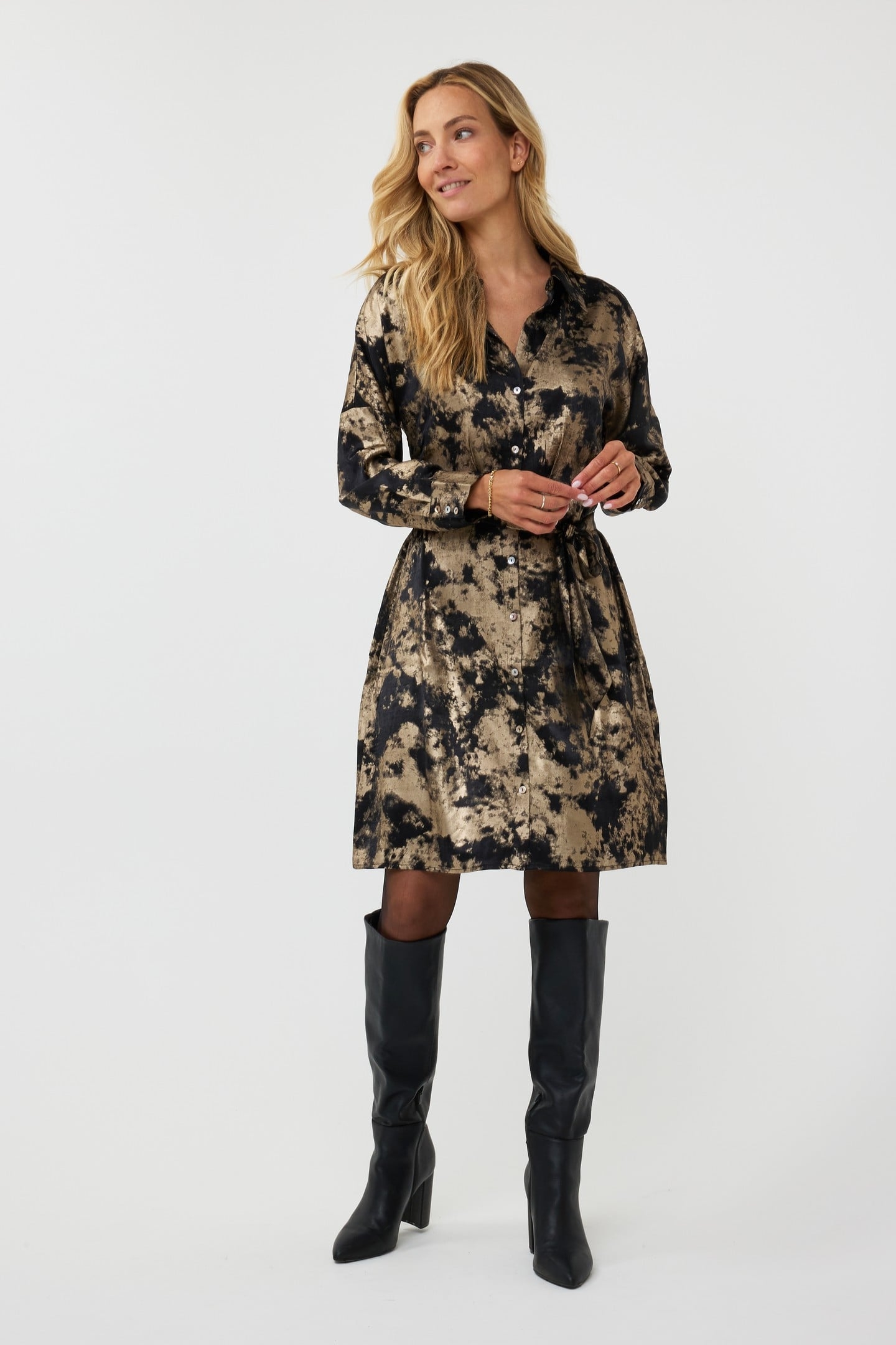 DRESS CONTRAST LAMEE BLACK 1