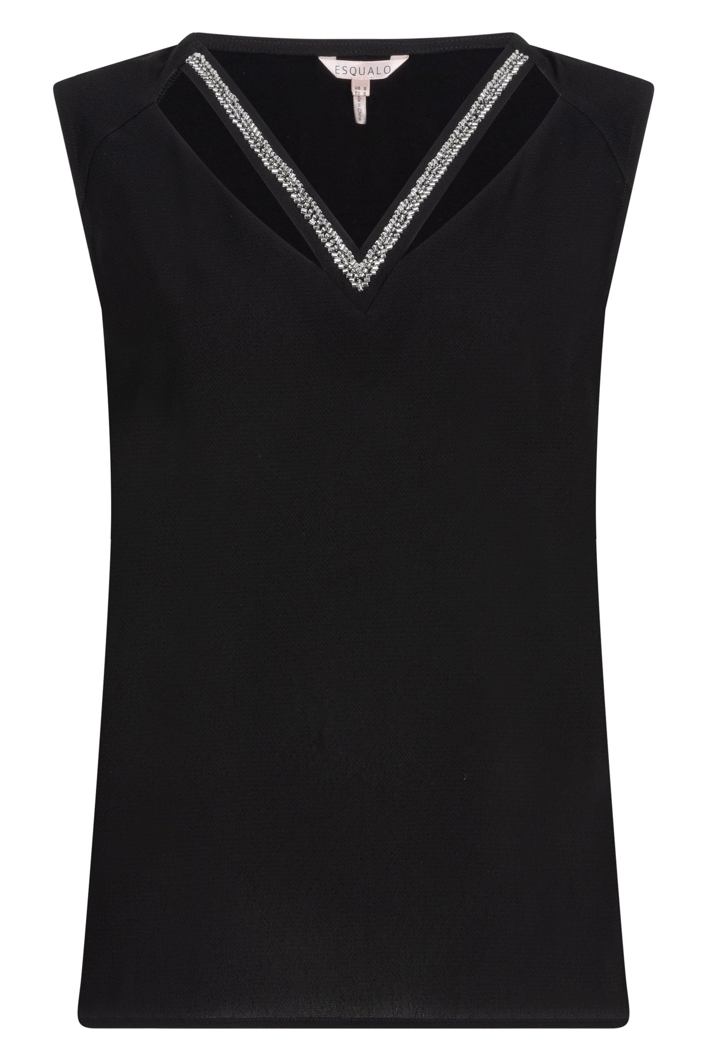 TOP FANCY BEADED NECKLINE BLACK 4