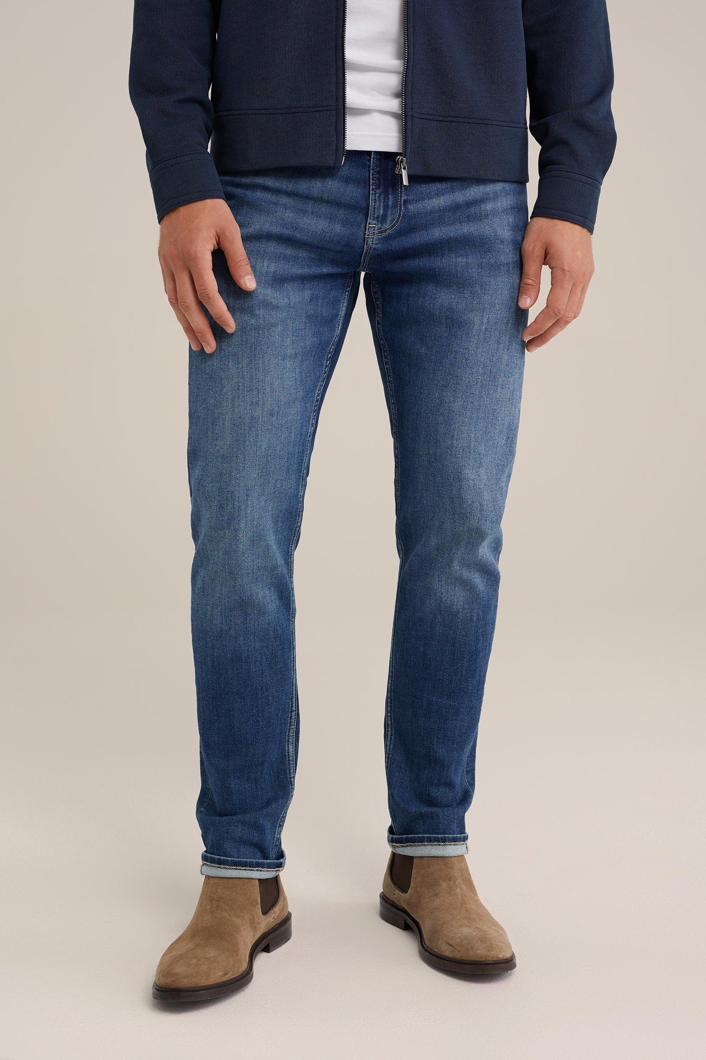 5-POCKET MID WAIST DARK BLUE 1