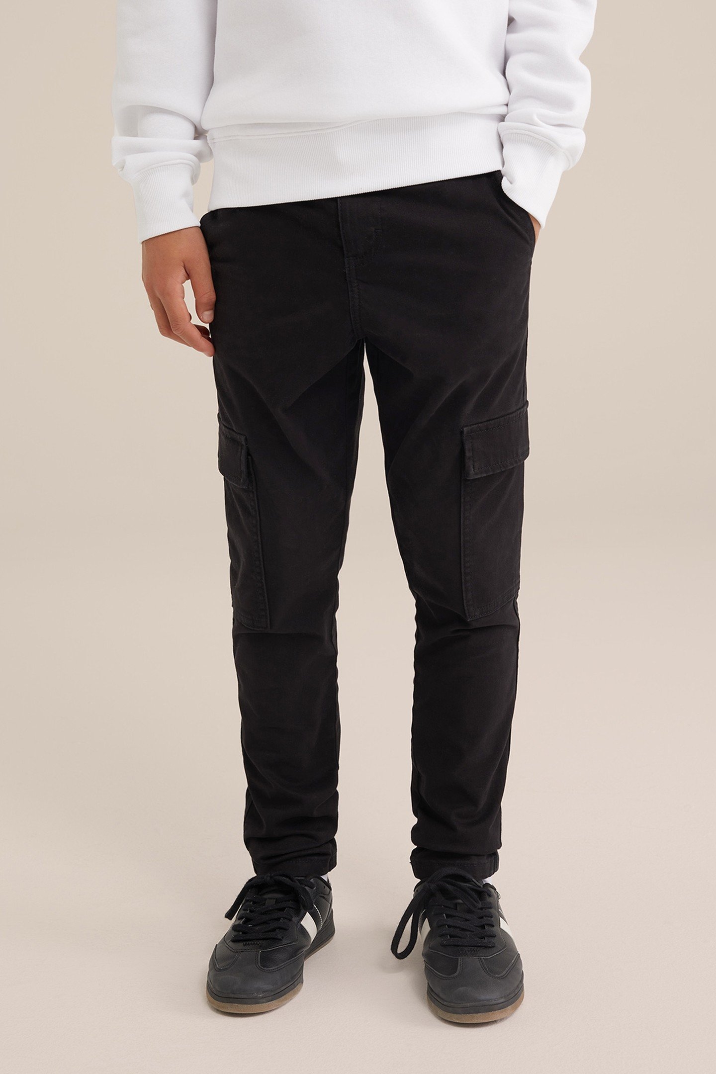 BOYS CARGO PANTS BLACK 1
