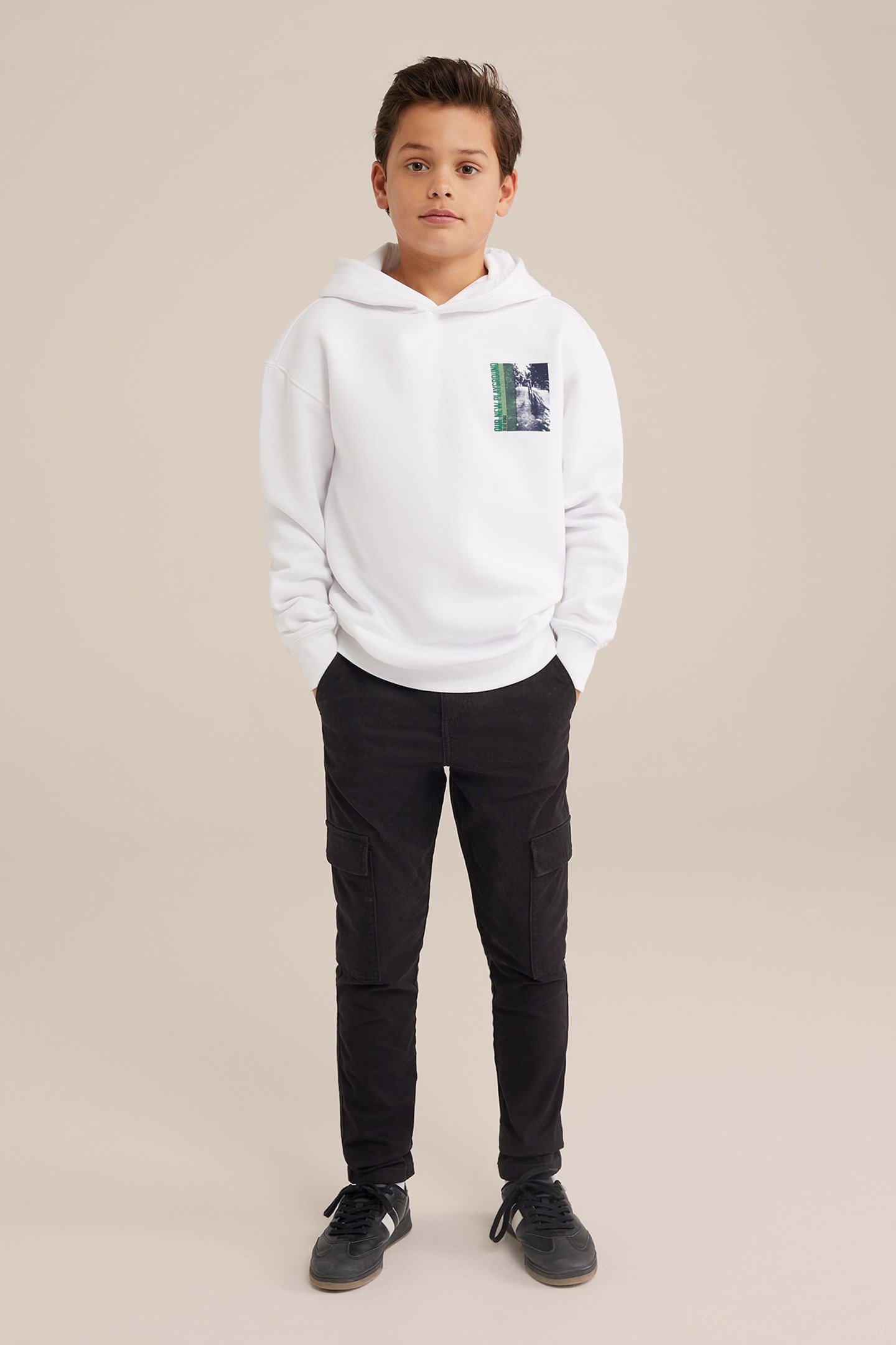 BOYS CARGO PANTS BLACK 2