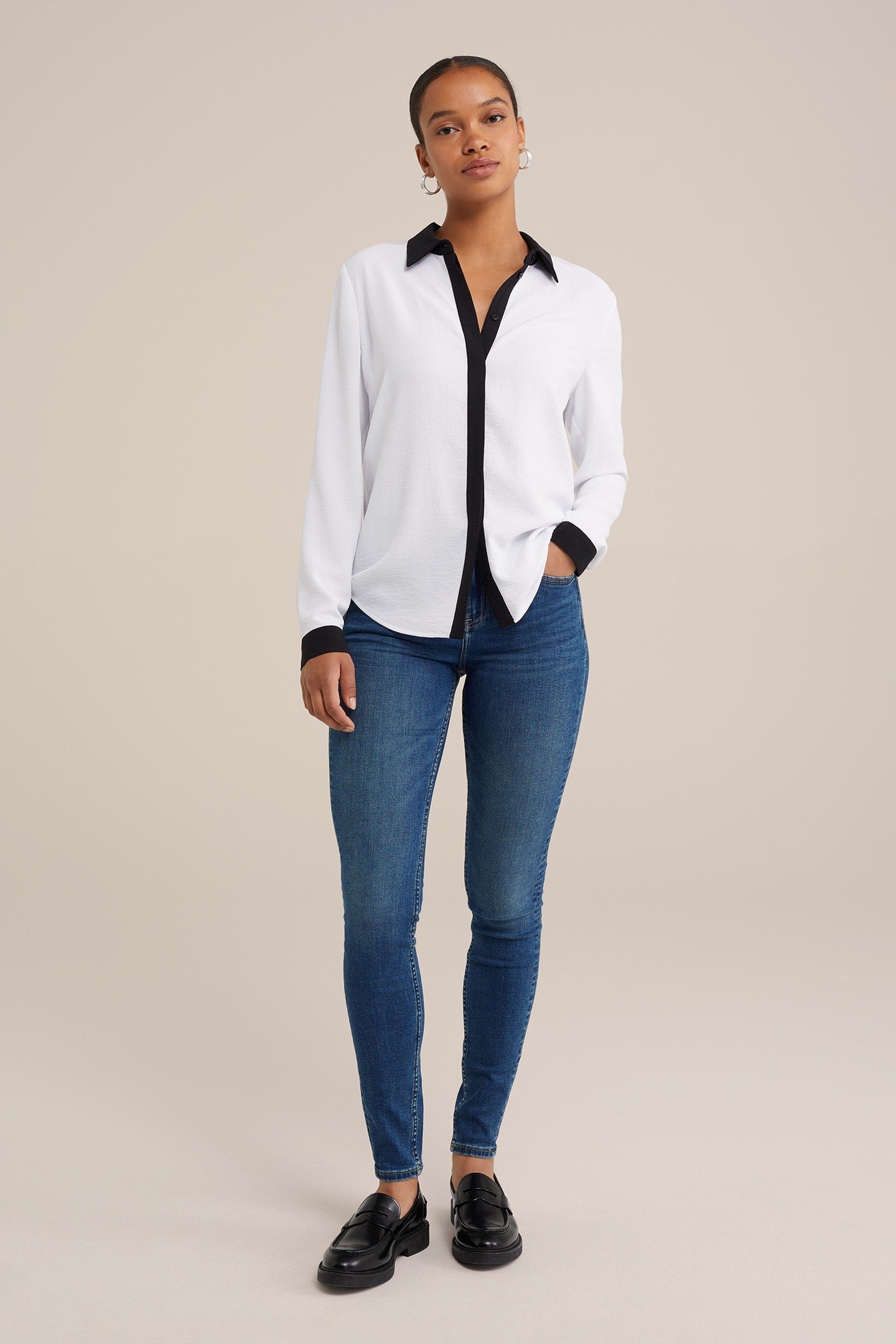 5-POCKET MID WAIST DARK BLUE 2