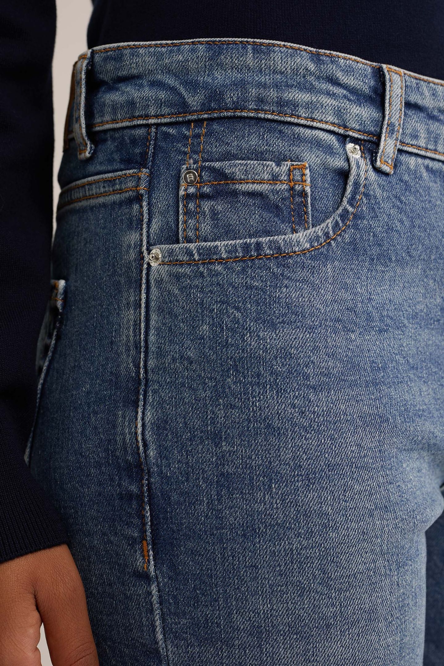 5-POCKET MID WAIST DARK BLUE 5