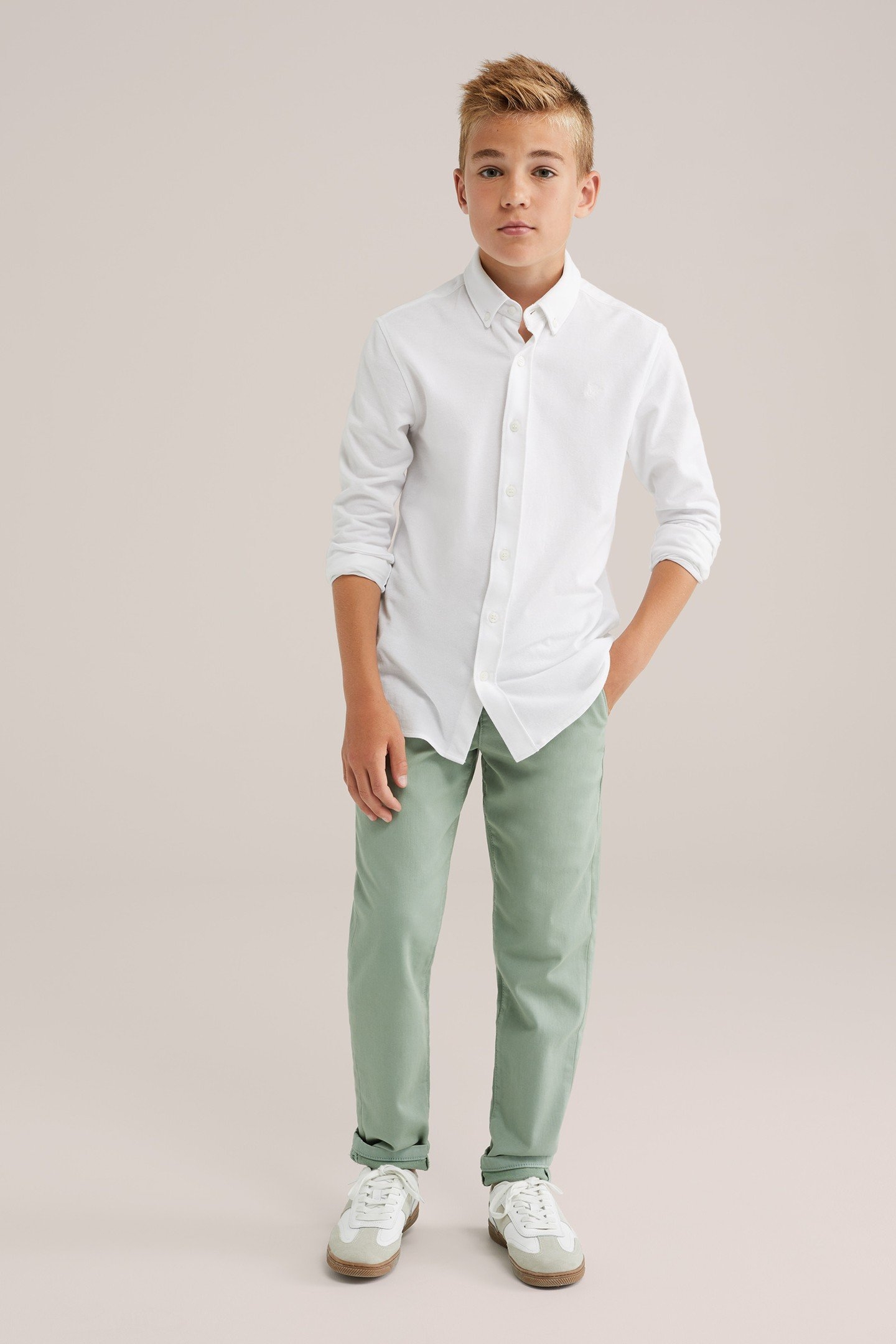 BOYS CHINO PASTEL GREEN 4