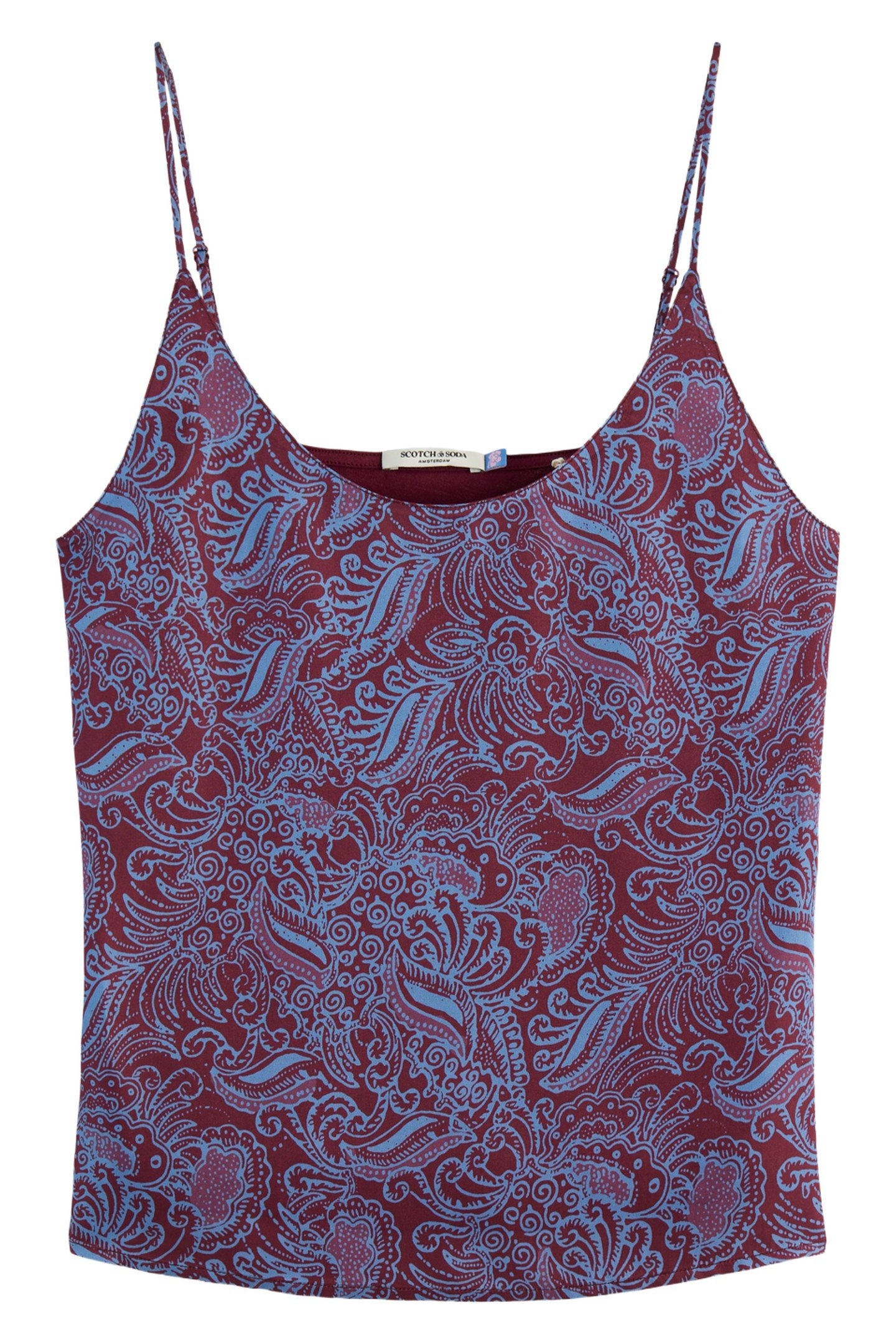 JERSEY WOVEN TANK BLUE MOUNTAIN PAISLEY LAKE BLUE 2