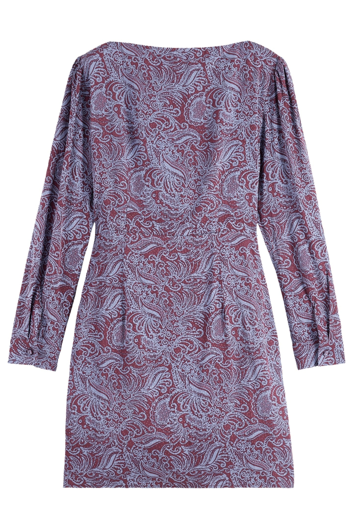 VISCOSE JACQUARD KNOTTED DRESS BLUE MOUNTAIN PAISLEY LAKE BL 2