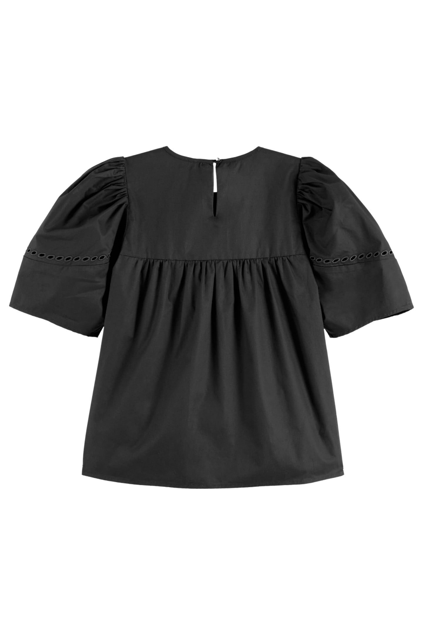COTTON TWILL EMBROIDERED TOP BLACK 5