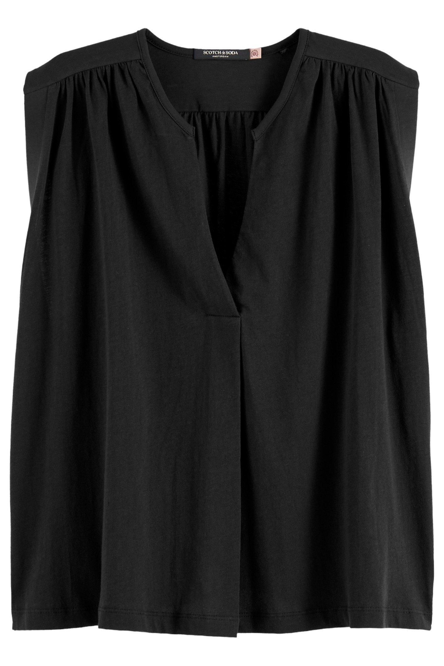 DRAPEY V-NECK T-SHIRT BLACK 5