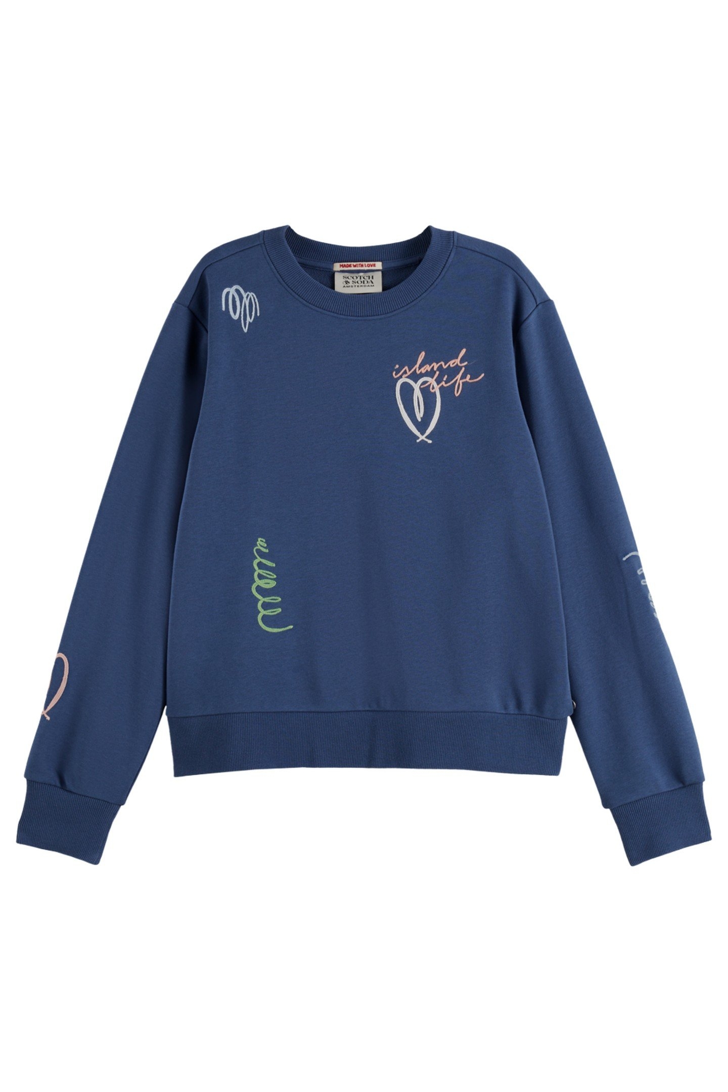 EMBROIDERED REGULAR FIT SWEATSHIRT ATLANTIC BLUE 4
