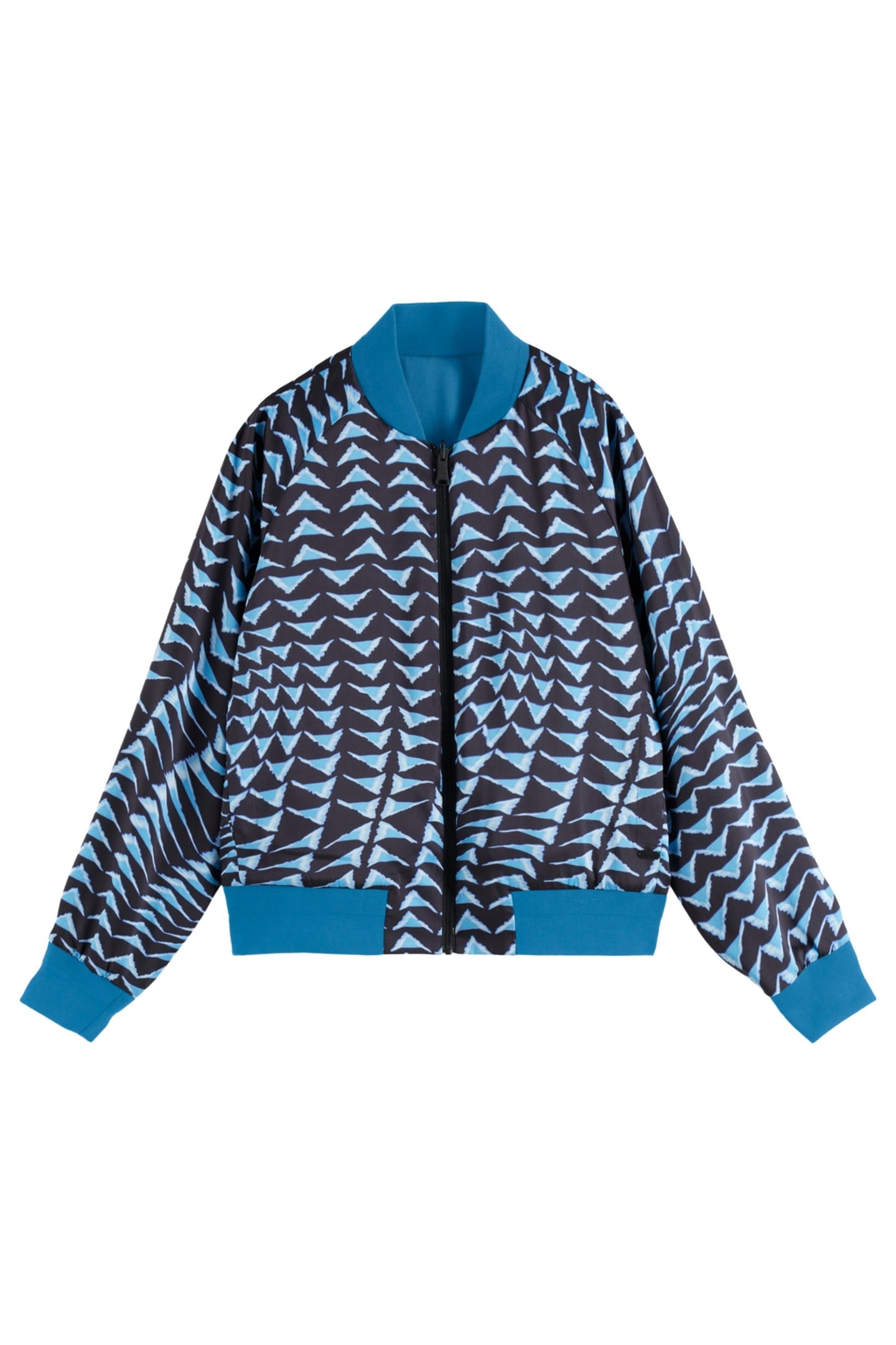 REVERSIBLE PRINTED BOMBER HOUSE OF MIRRORS BLUE/ BLACK 8