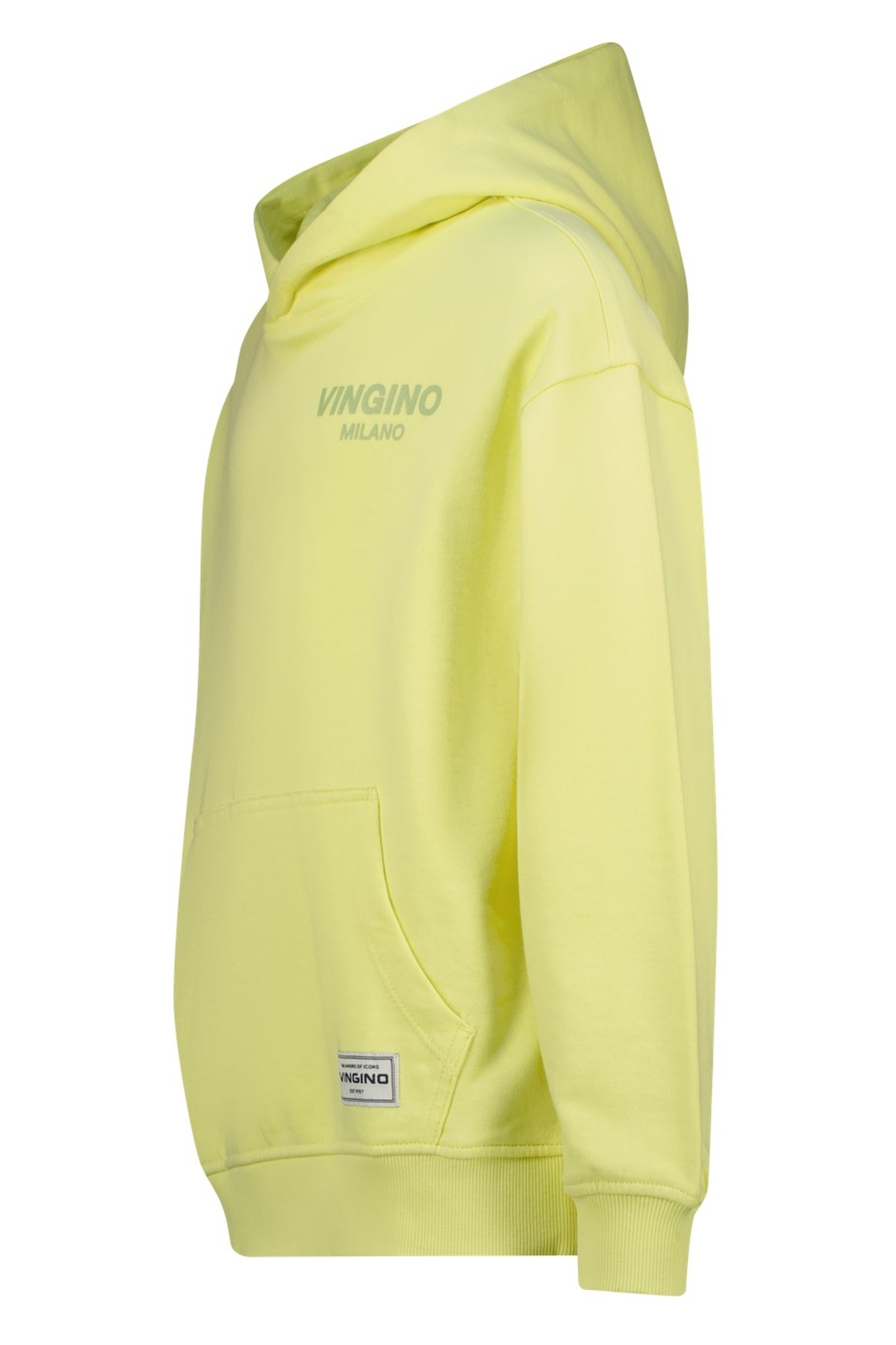 BOYS BASIC-HOODY SWEATER PALE LIME YELLOW 3