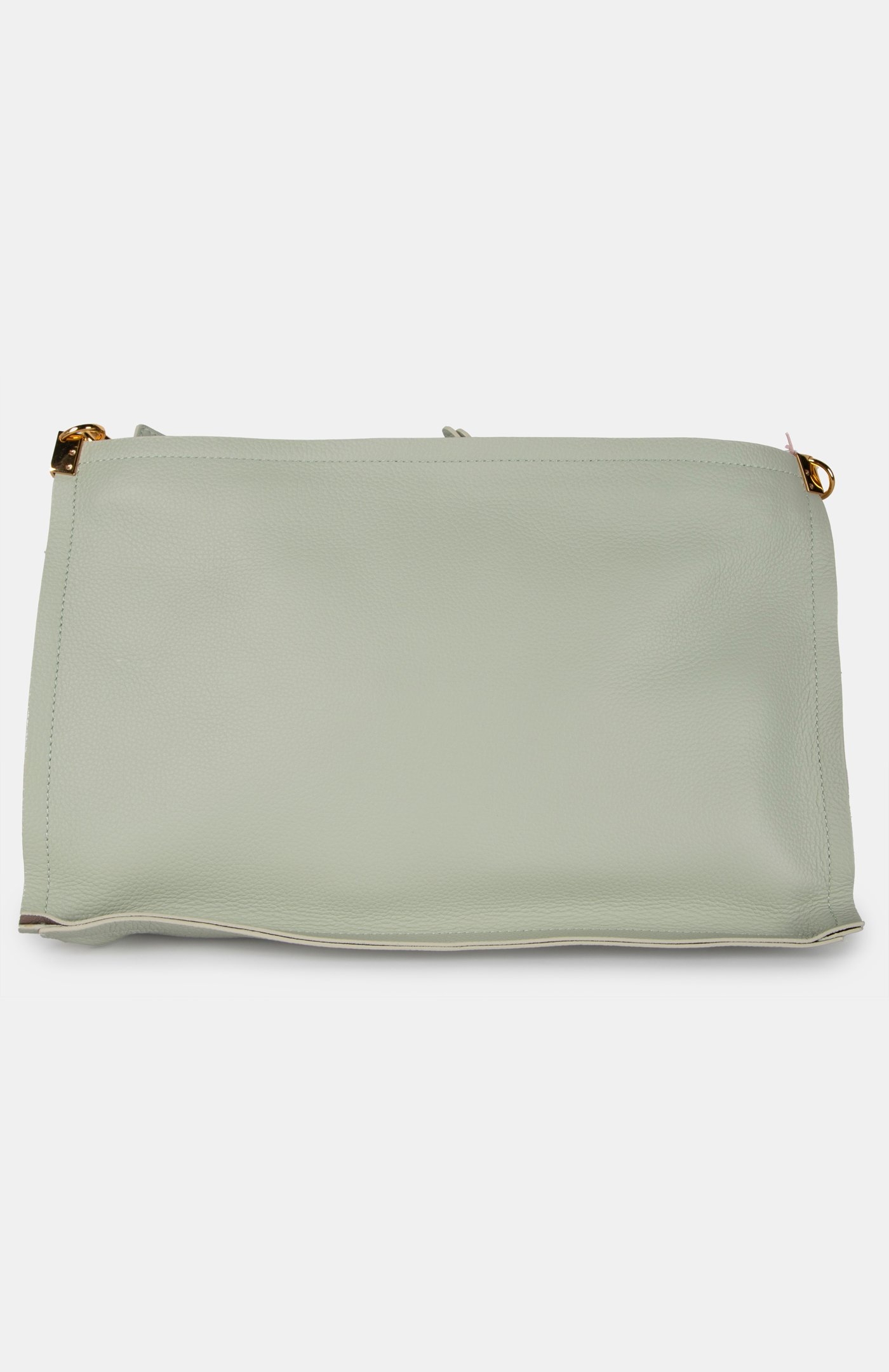 MEDIUM LEATHER SHOULDER BAG IN MINT GREEN 4