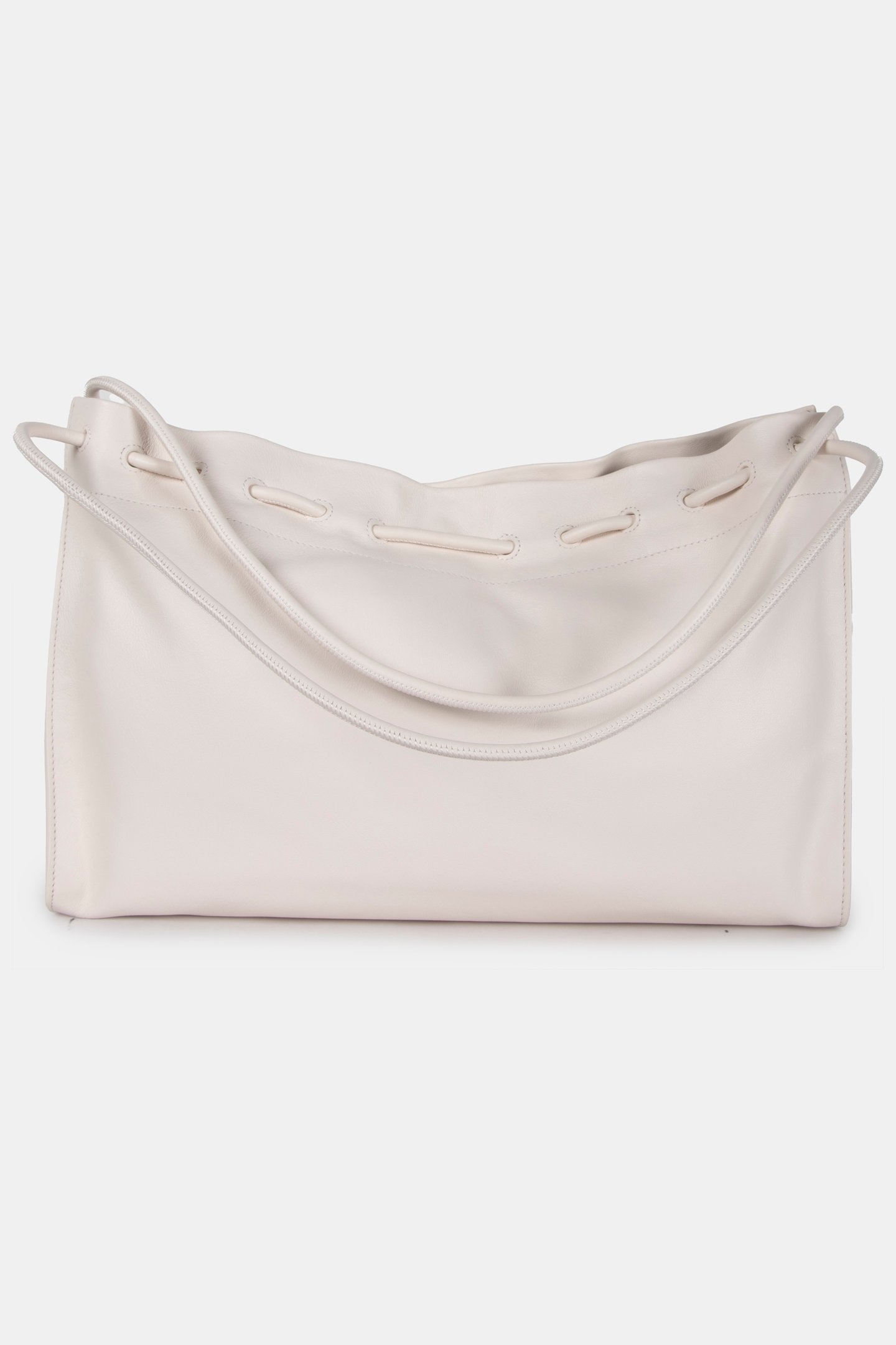 LEATHER LARGE SHOULDER BAG IN CREAM 4