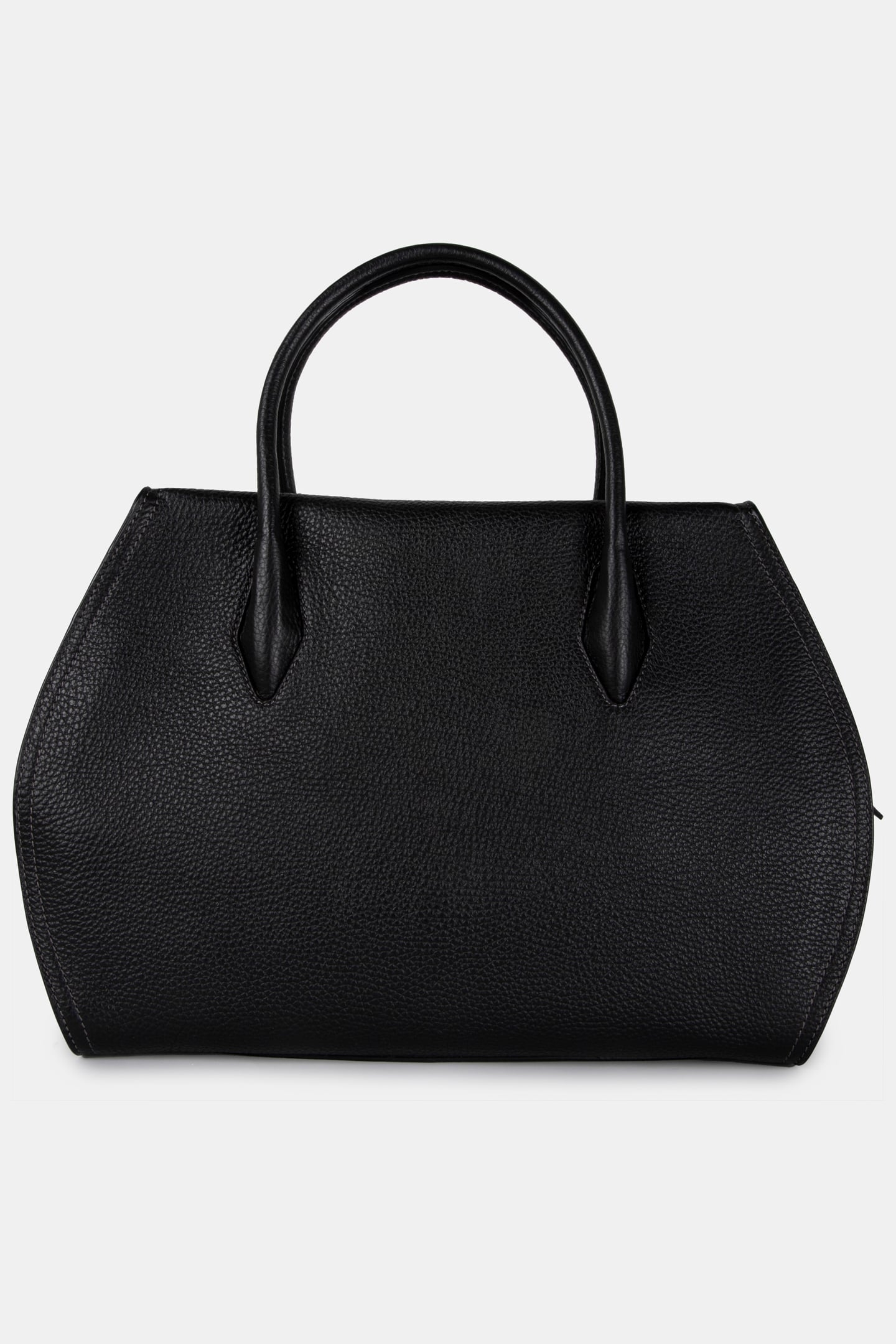 LEATHER MEDIUM SATCHEL BAG IN BLACK 4