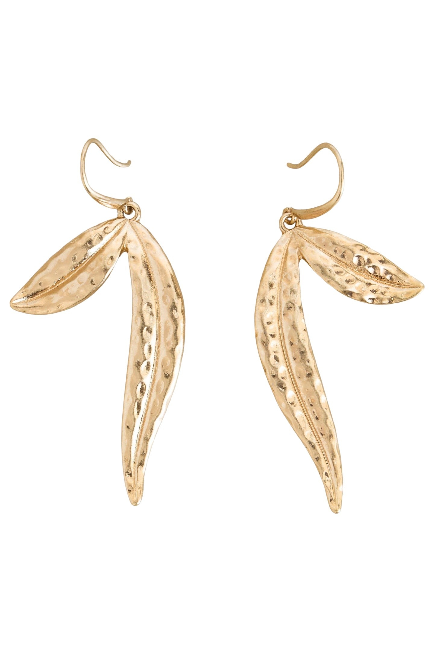 ALLY LEAF DROP EARRING GOLD TONE METALLIC 2