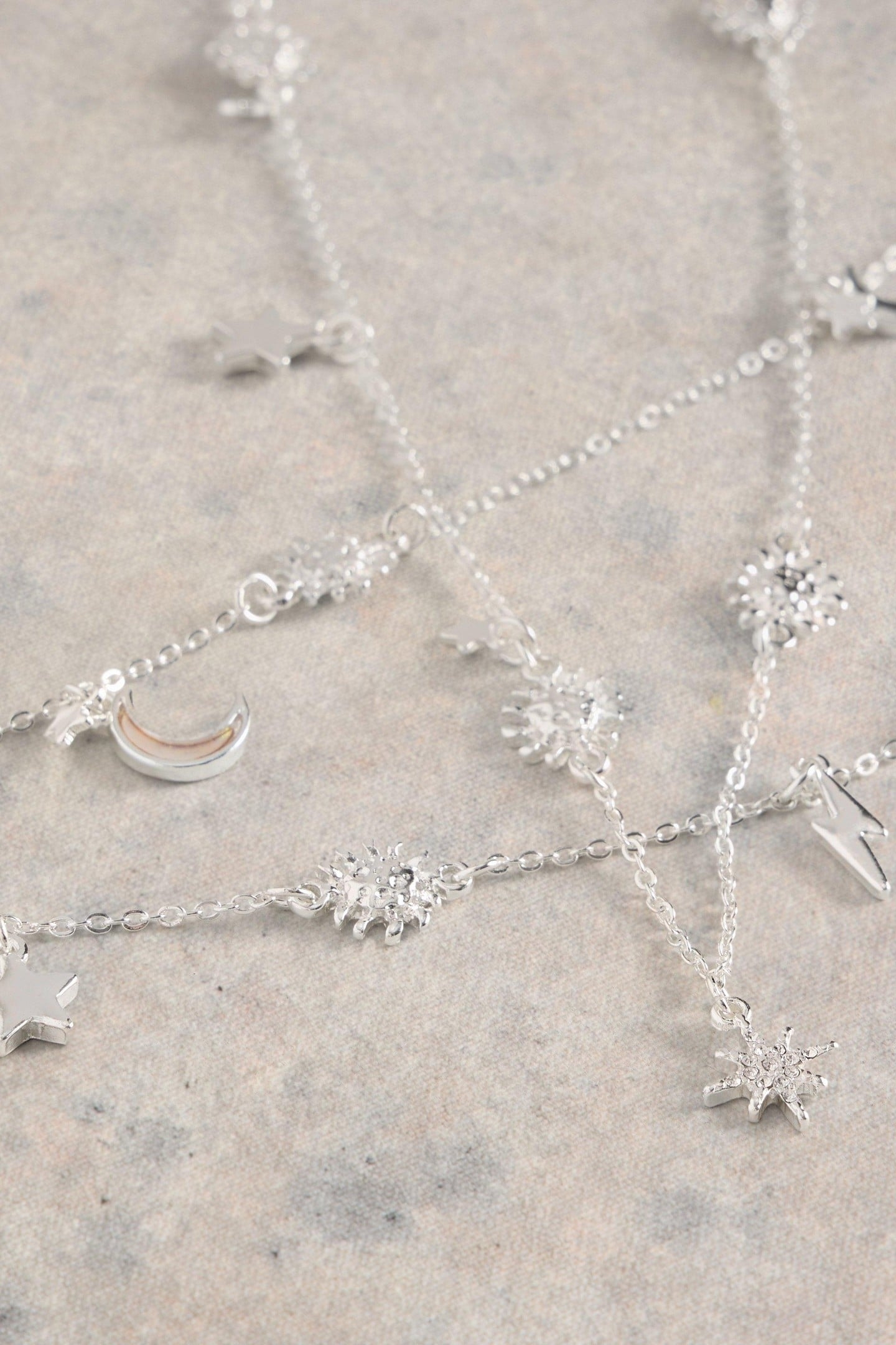CELESTIAL LAYERED NECKLACE SILVER TONE METALLIC 2