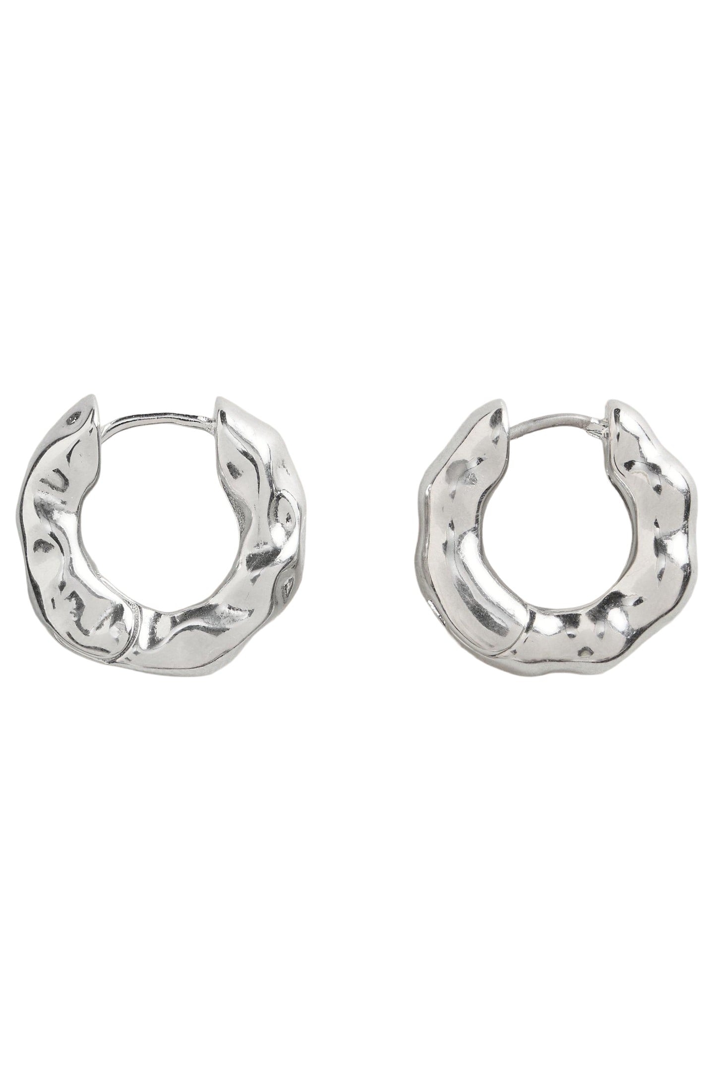 BERRIE HUGGIE EARRING SILVER TONE METALLIC 2