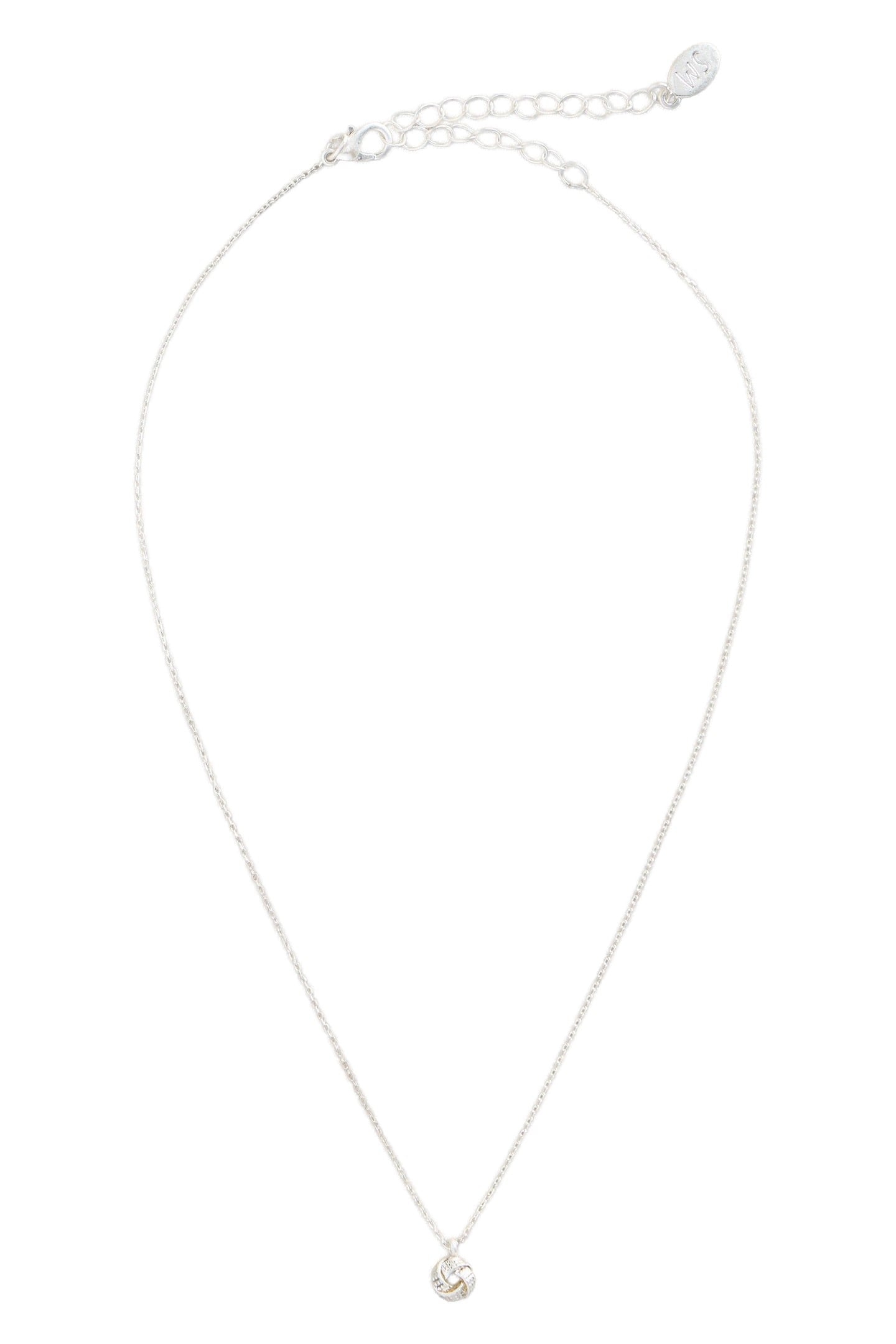 KNOT CHARM FINE NECKLACE SILVER TONE METALLIC 2