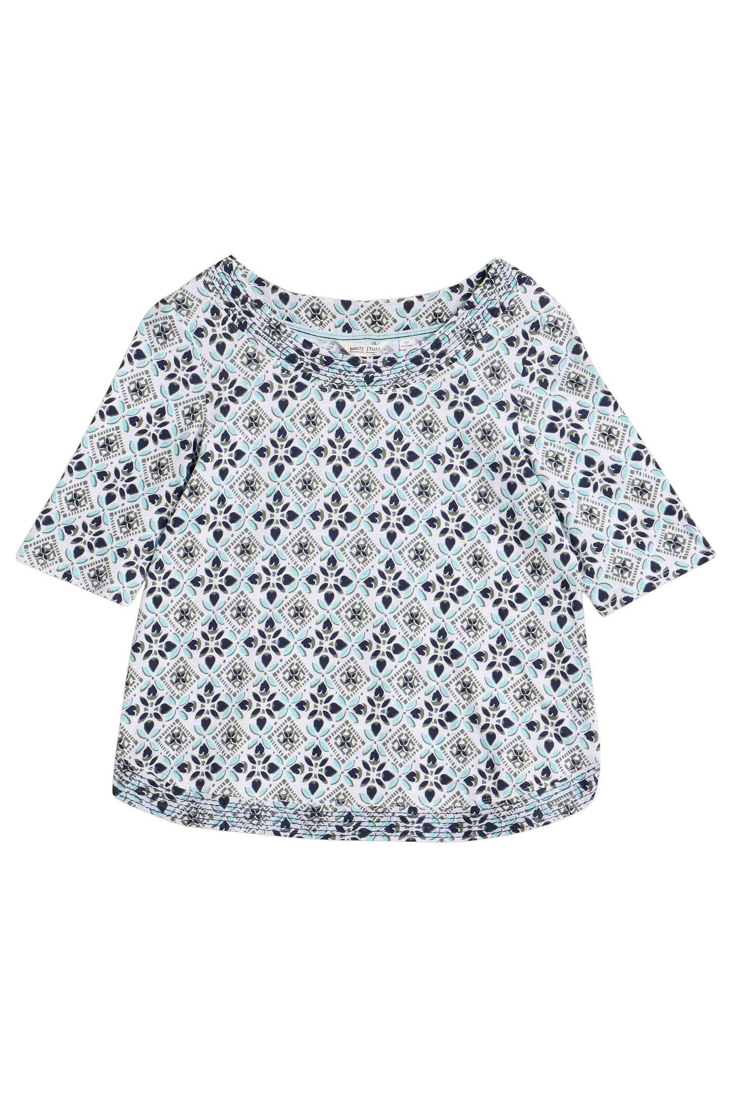 WEAVER JERSEY TEE WHITE PRINT 3