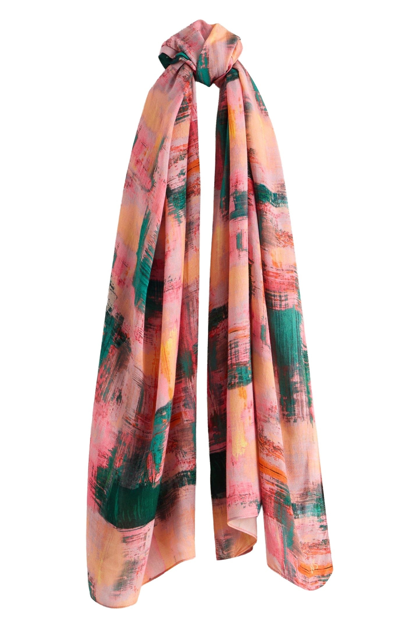 BRUSH PRINT SCARF PINK MULTI 2