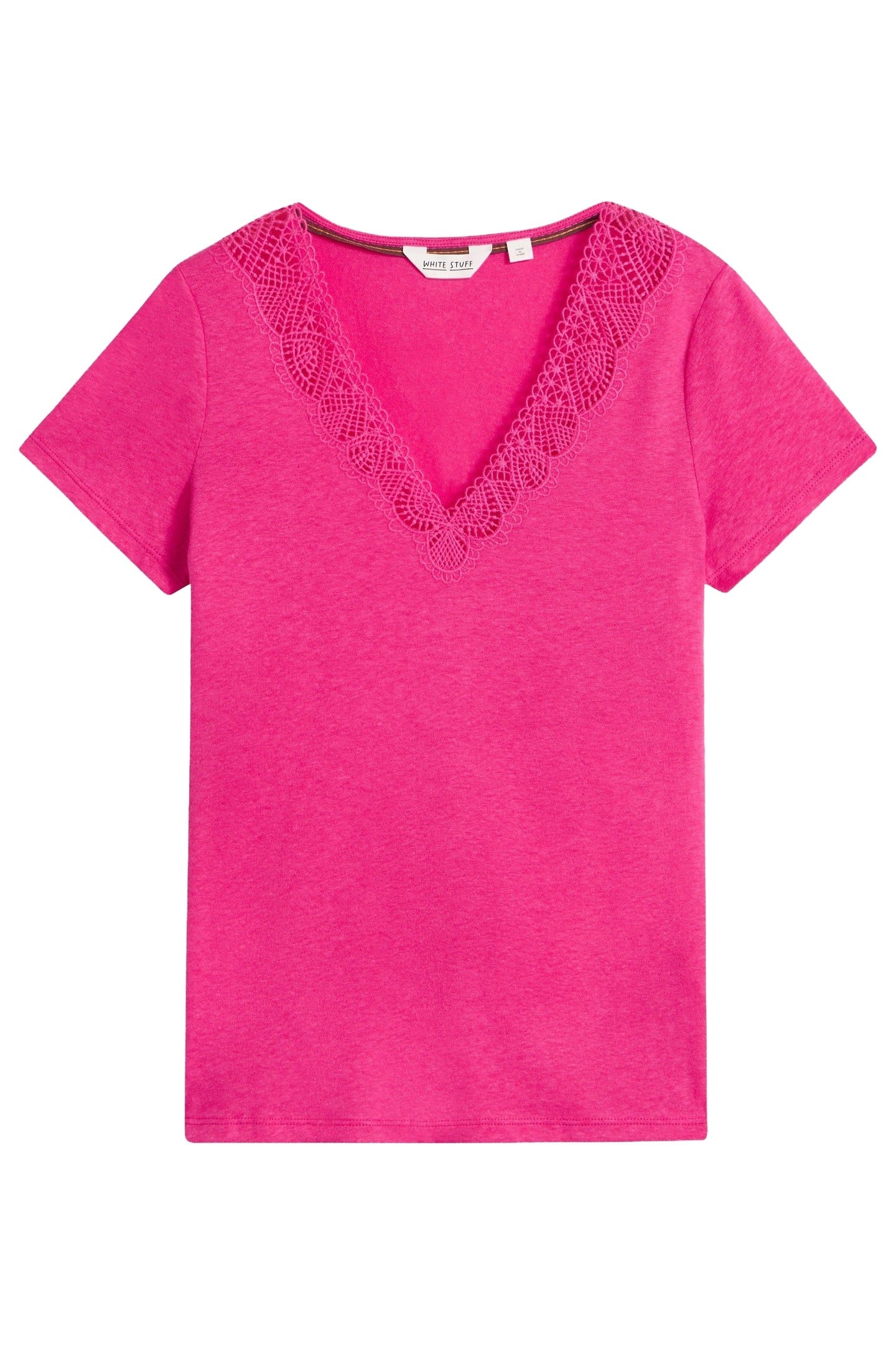 ELLIE LACE TEE BRIGHT PINK 3