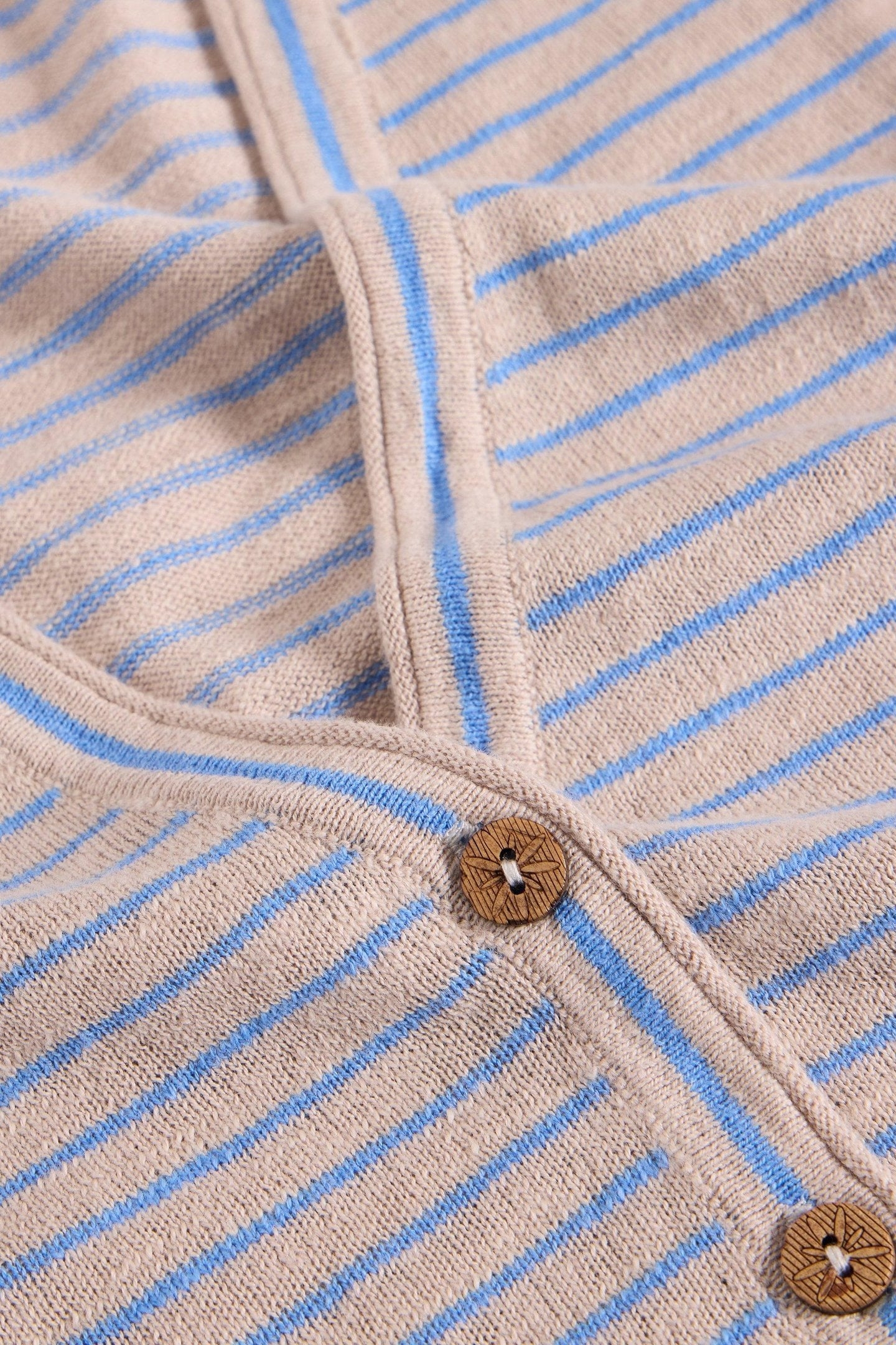NARIA STRIPE LINEN BLEND CARDI NATURAL MULTI 5